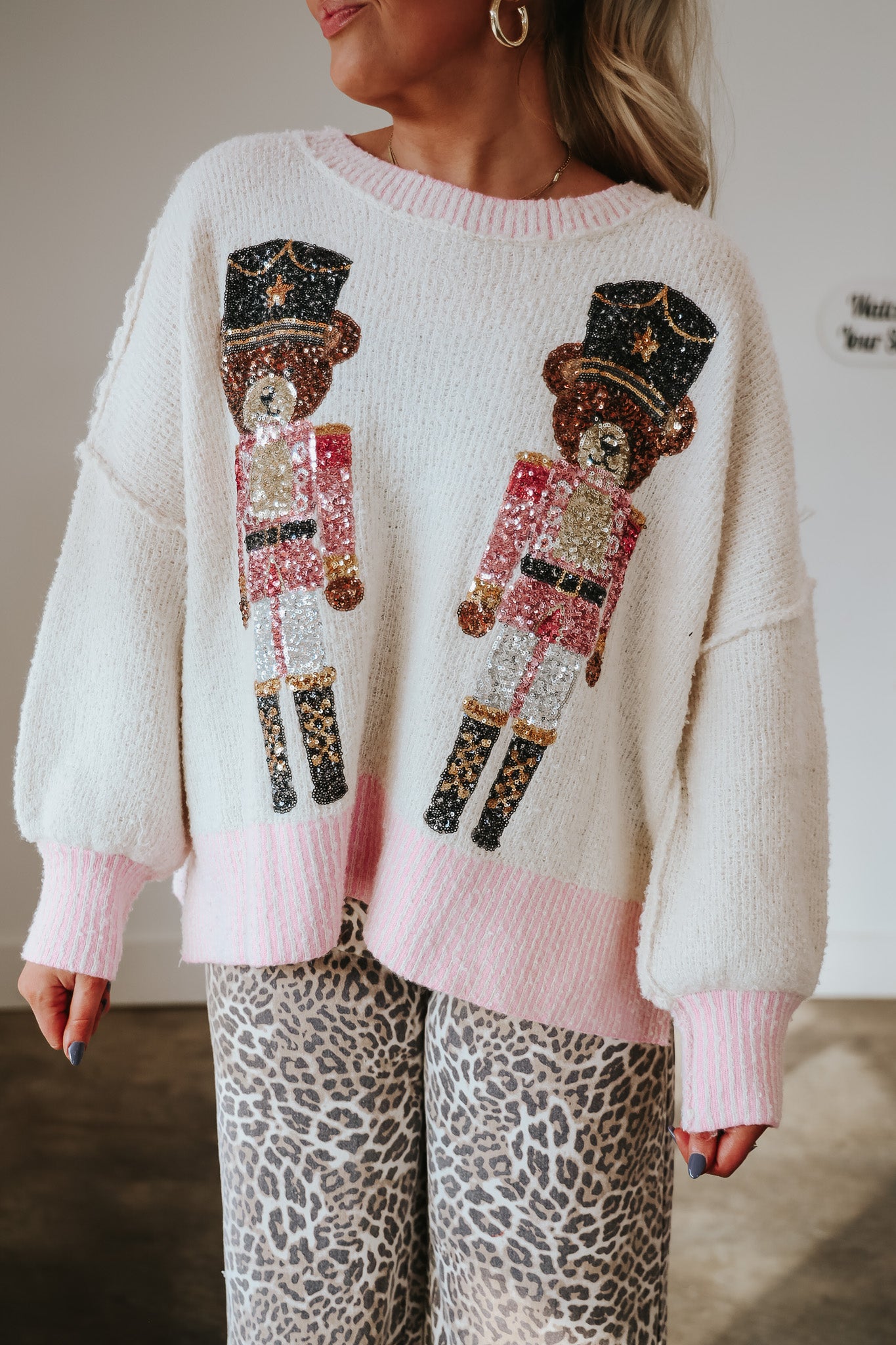 Beary Festive Sequin Sweater
