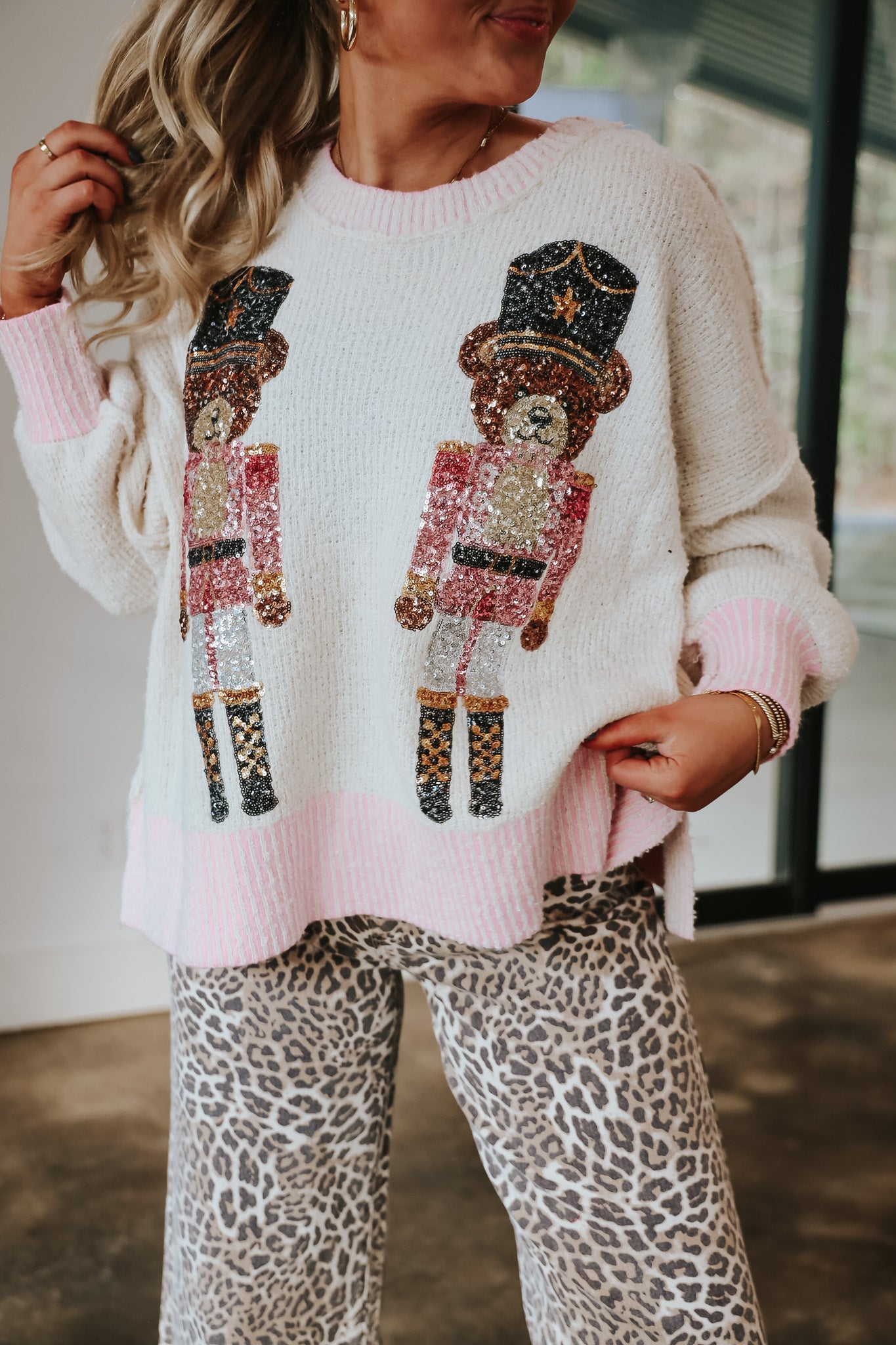 Beary Festive Sequin Sweater