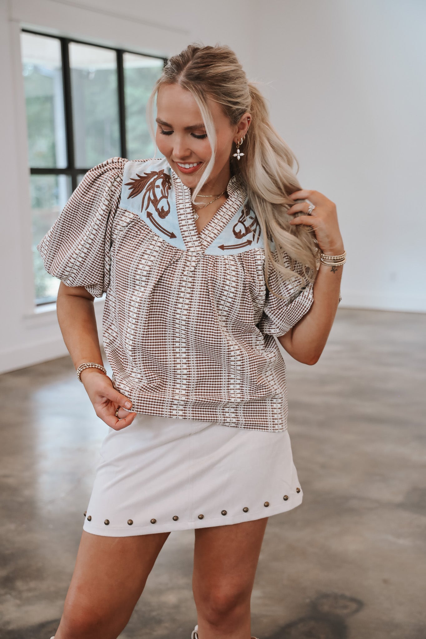 Gallop & Grace Brown Top