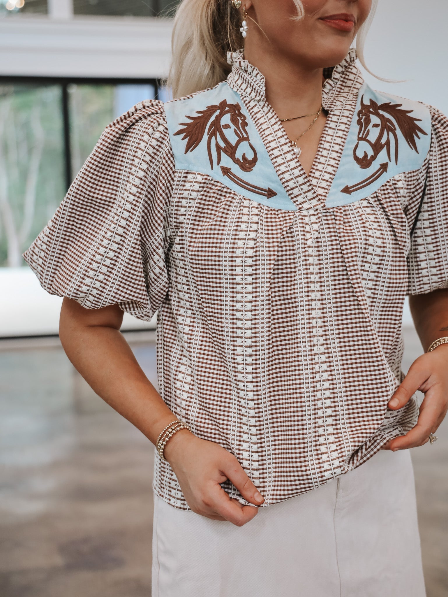 Gallop & Grace Brown Top