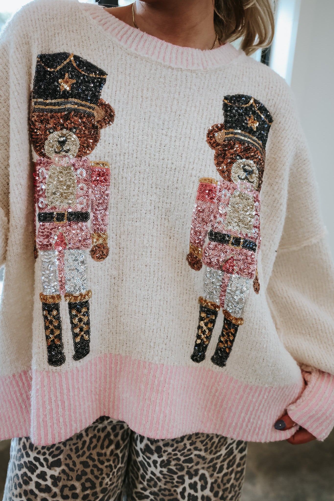 Beary Festive Sequin Sweater