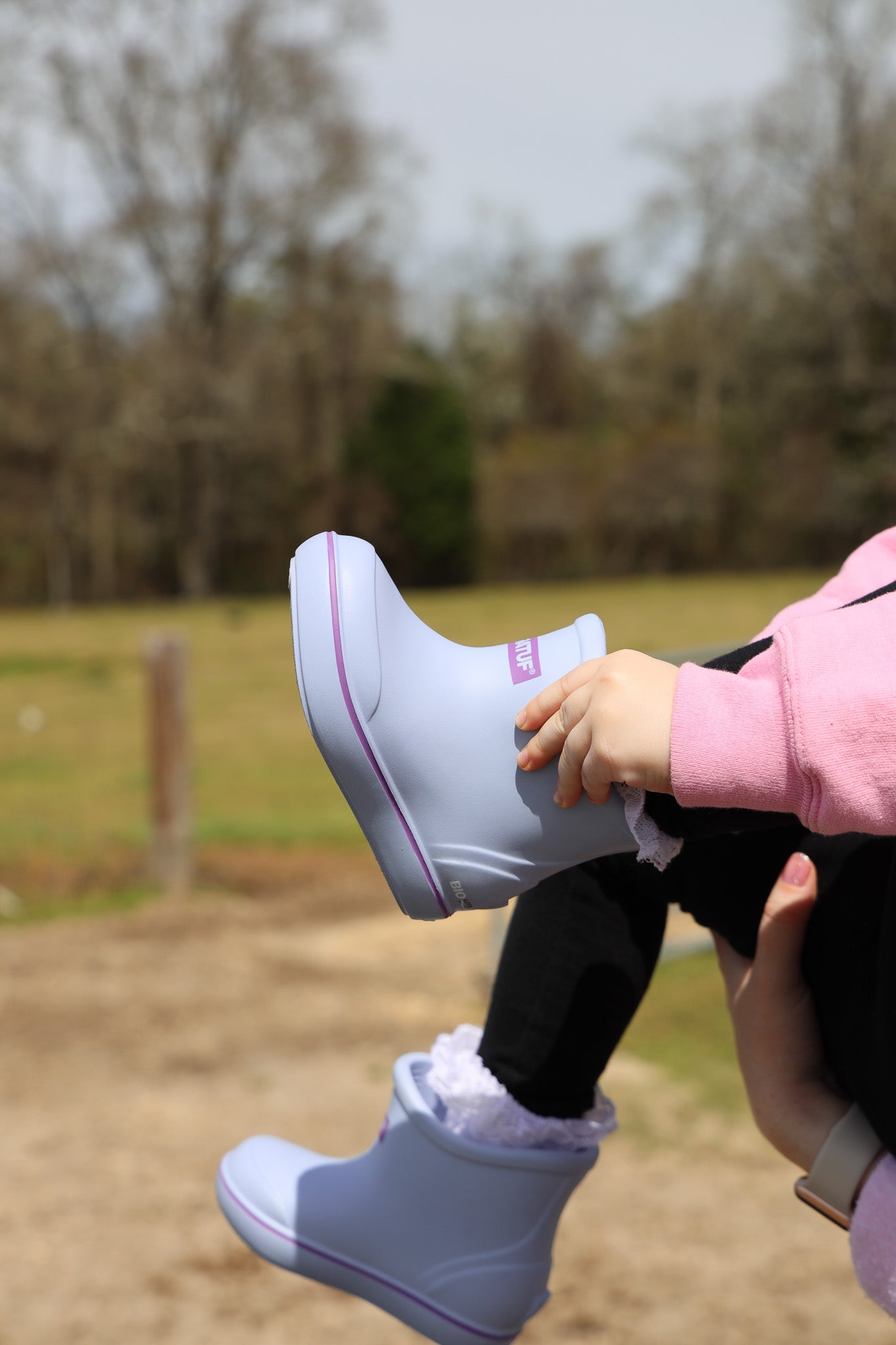Little Kid's TUFS Light Blue Ankle Deck Boot