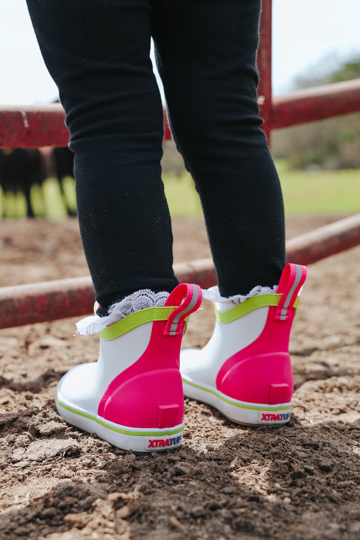 Little Kid's XTRATUF Ankle Deck Boots in White Multi Pink