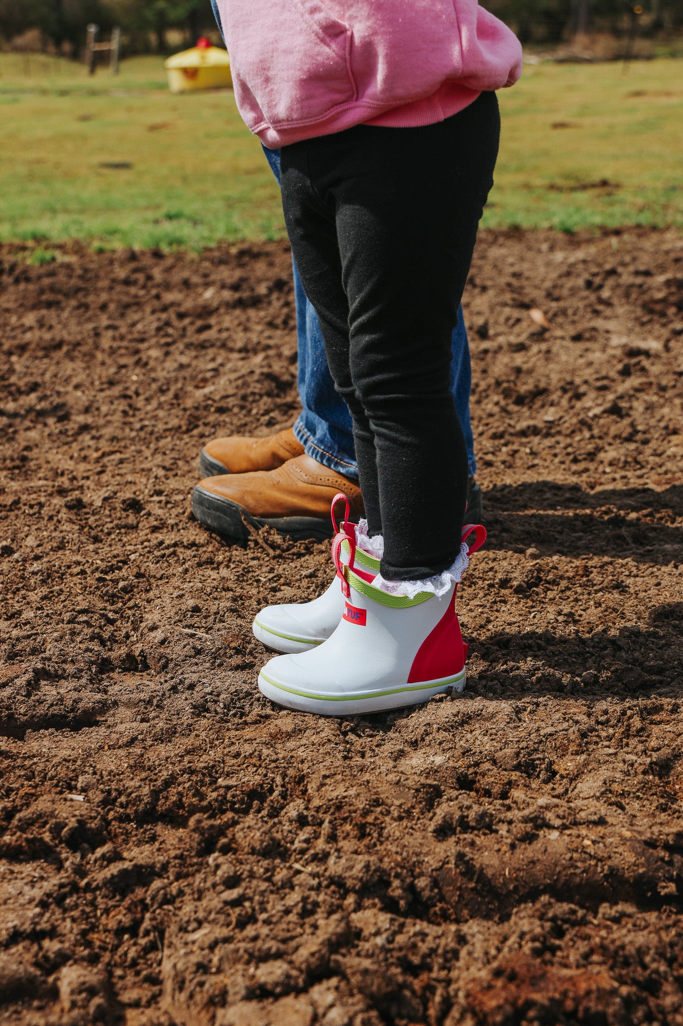 Little Kid's XTRATUF Ankle Deck Boots in White Multi Pink