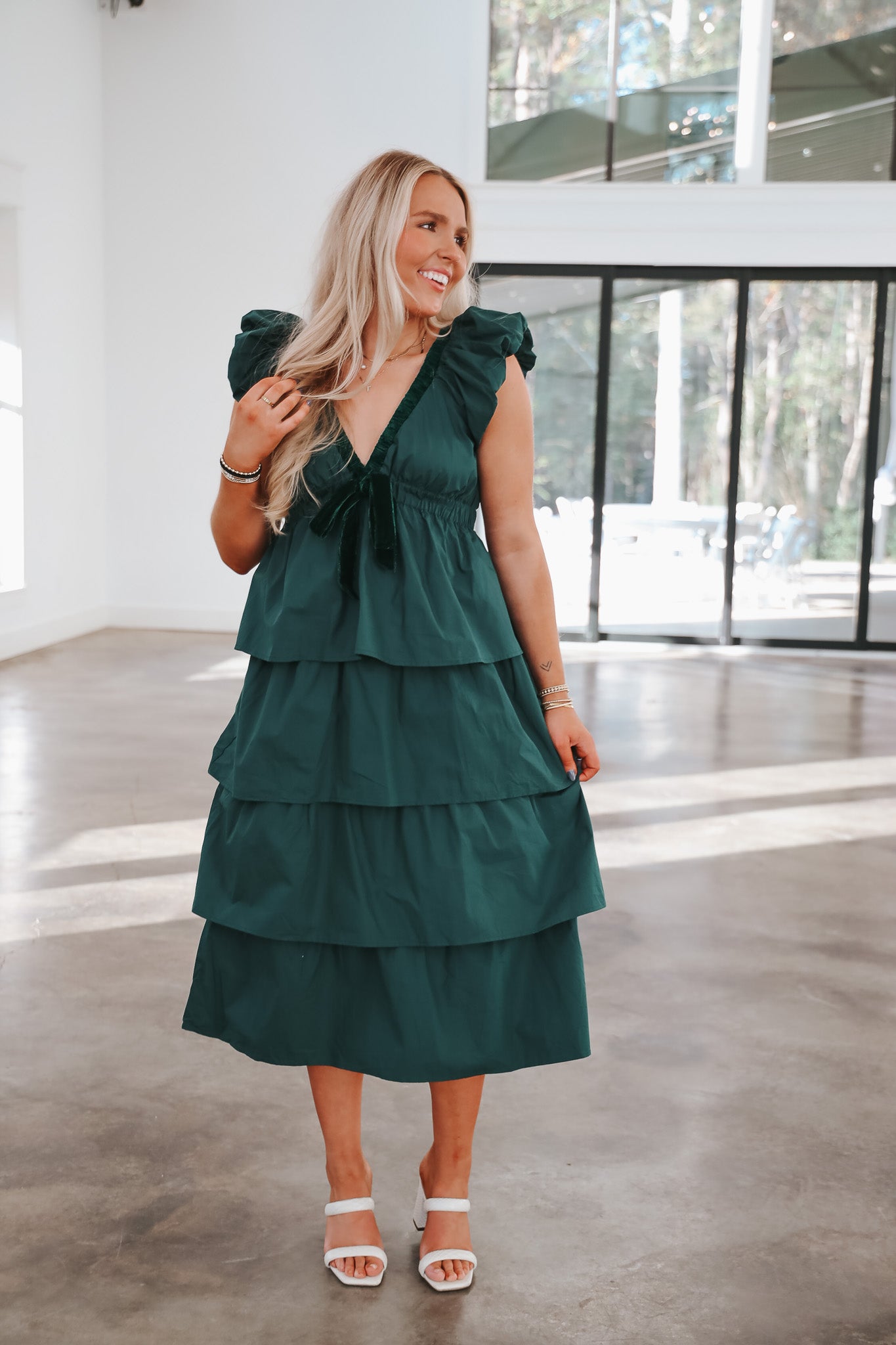 Make a Toast Hunter Green Dress