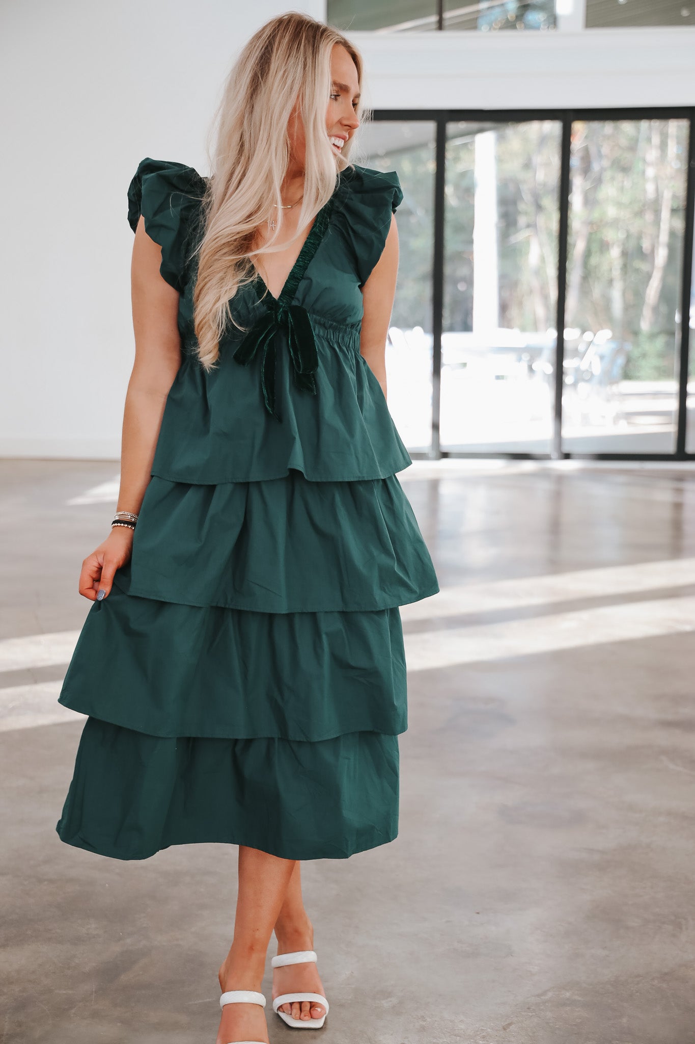Make a Toast Hunter Green Dress