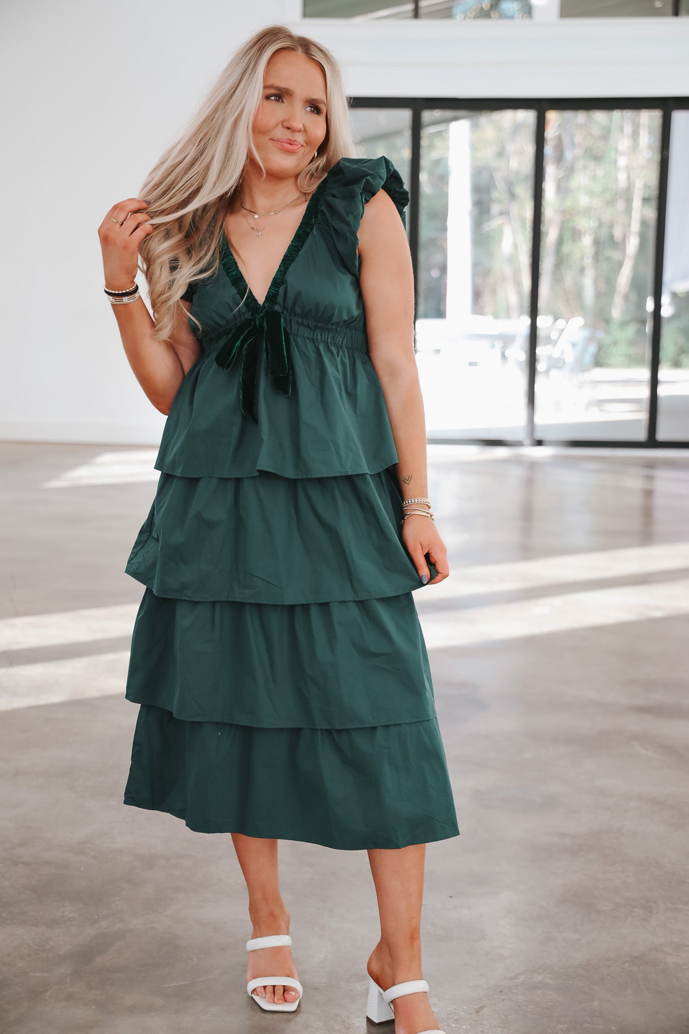 Make a Toast Hunter Green Dress