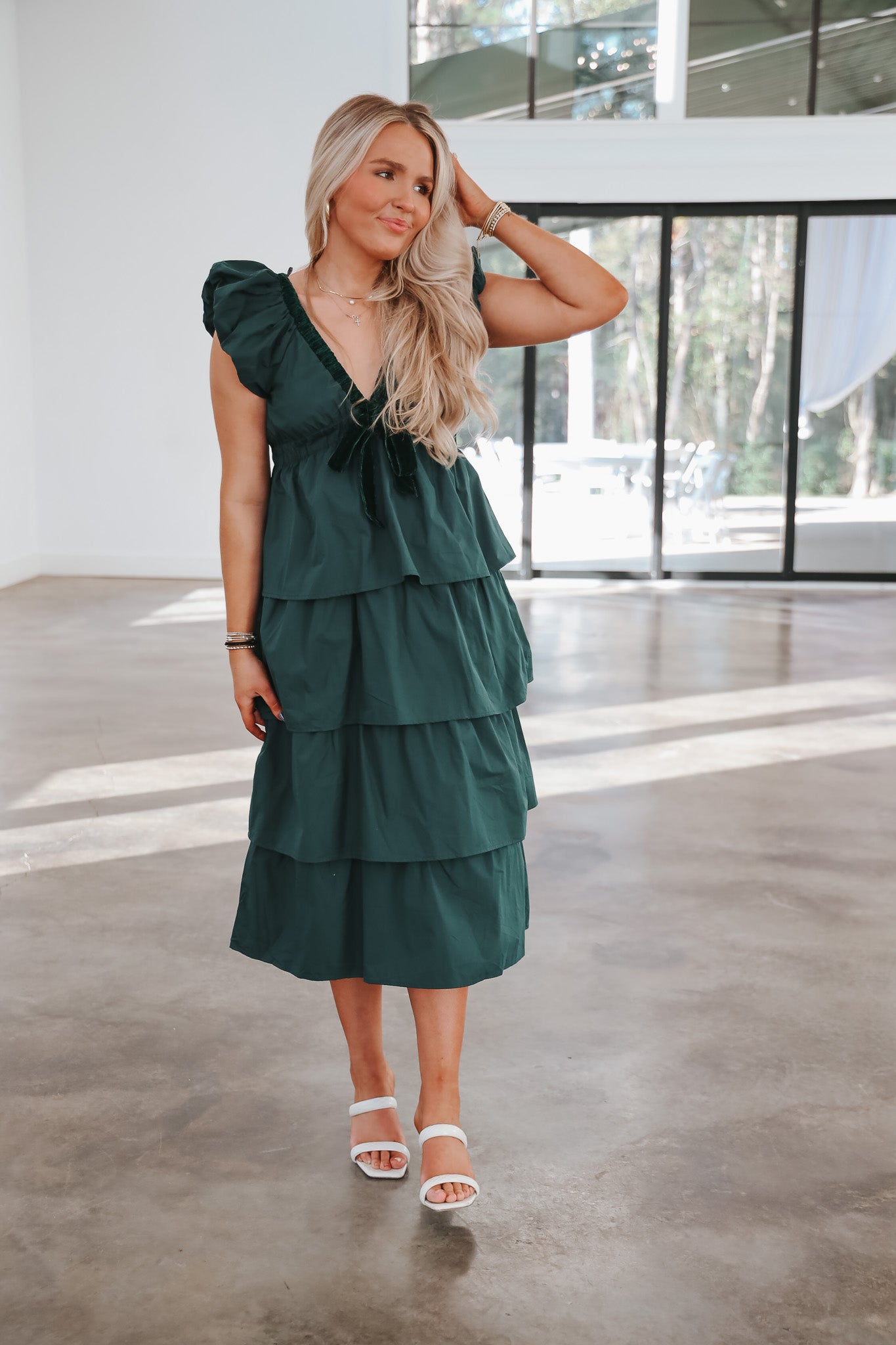 Make a Toast Hunter Green Dress