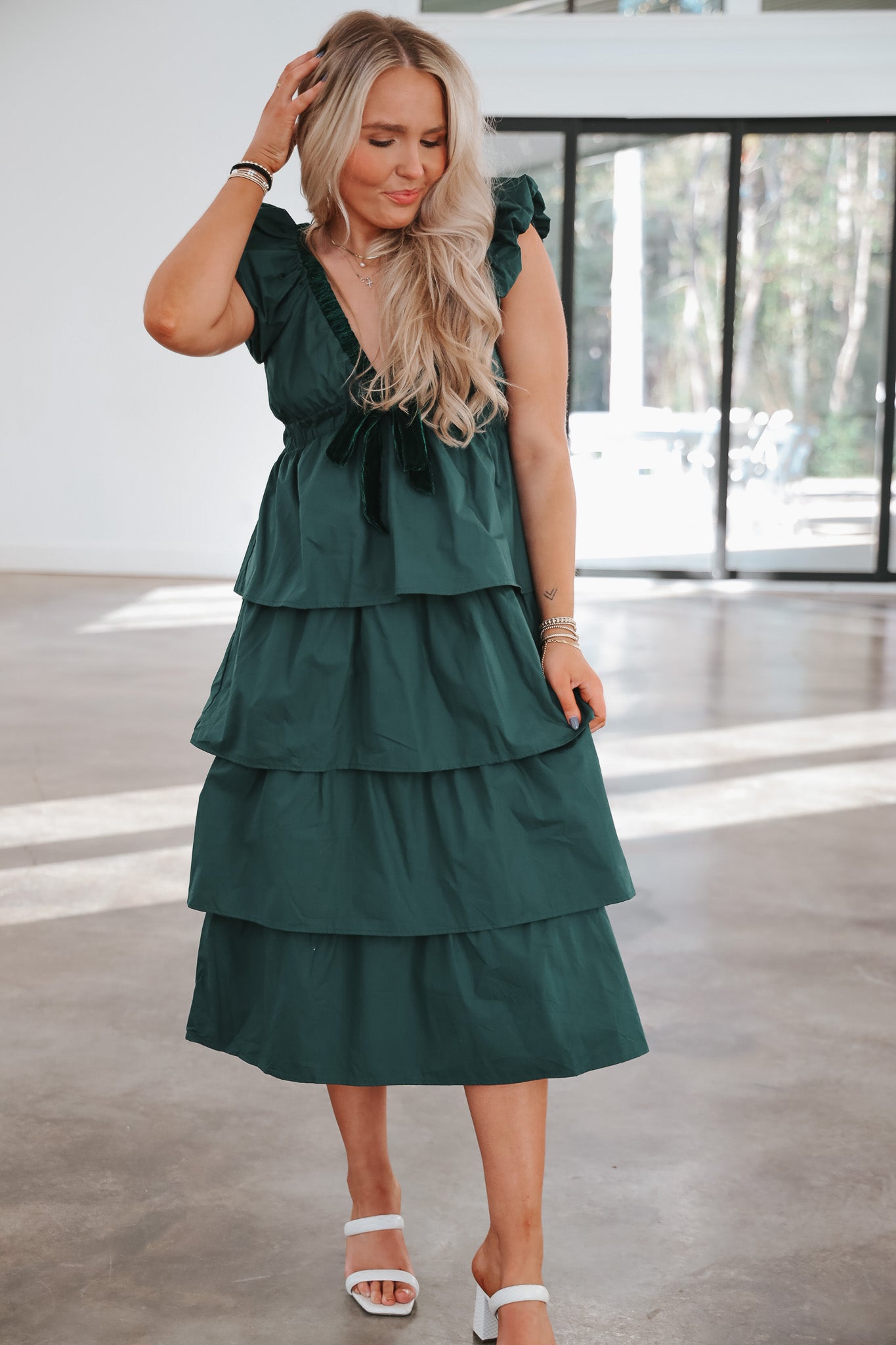 Make a Toast Hunter Green Dress