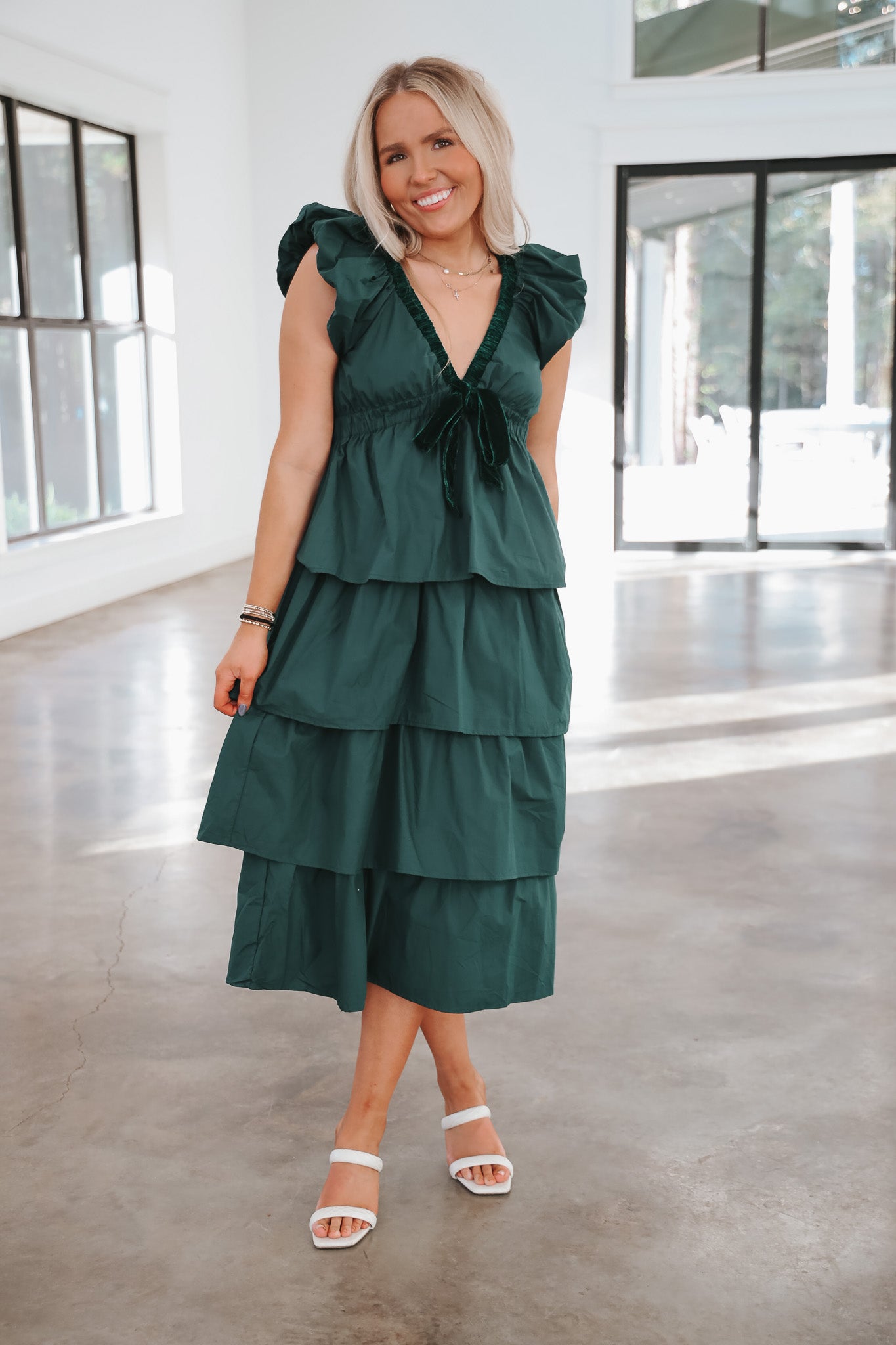 Make a Toast Hunter Green Dress