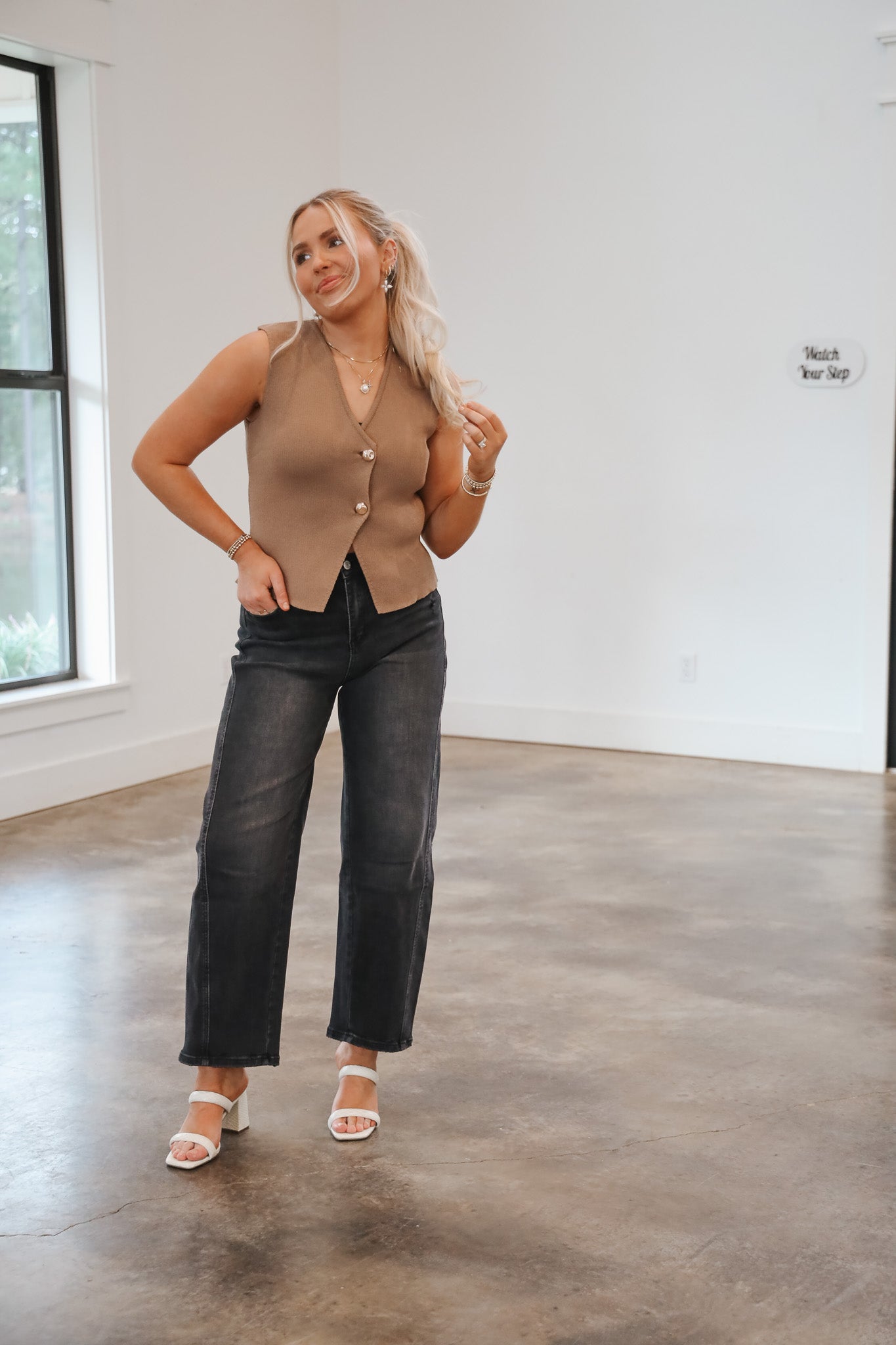 The City Life Mocha Sweater Vest