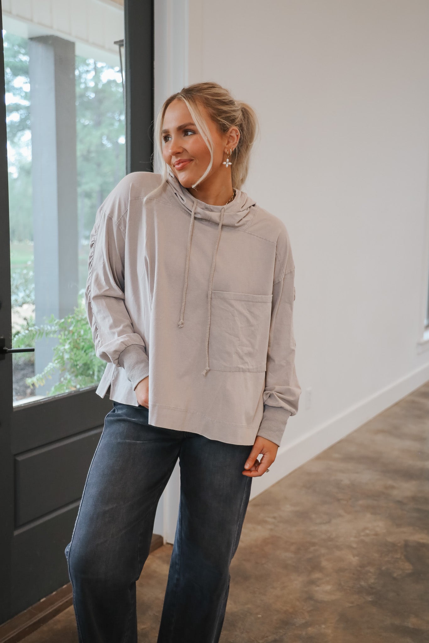 Easy Days Taupe Hoodie