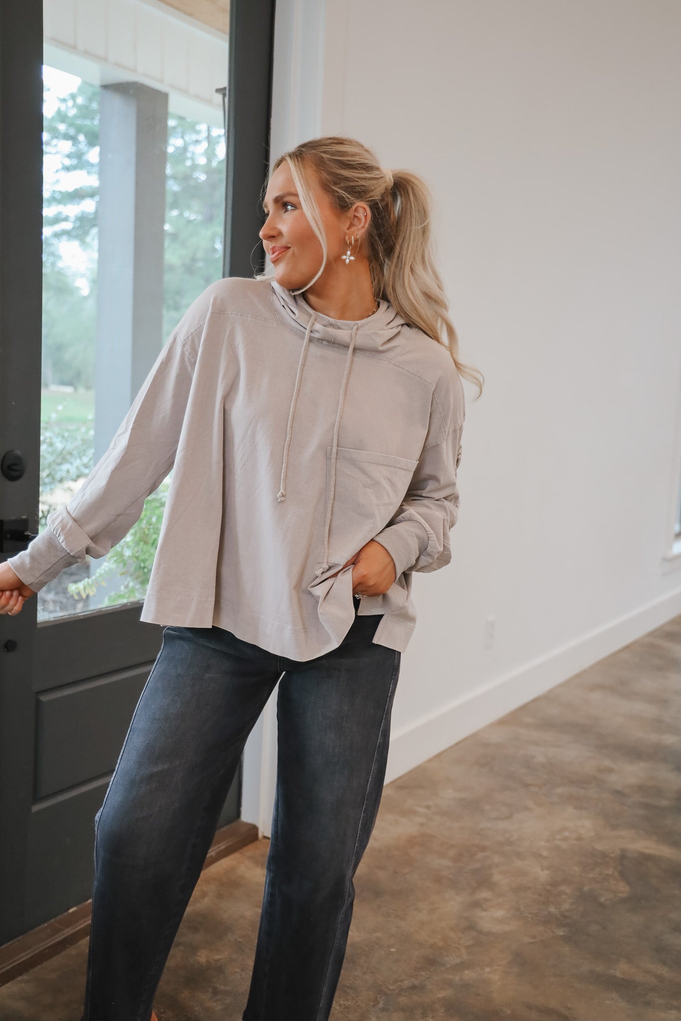 Easy Days Taupe Hoodie