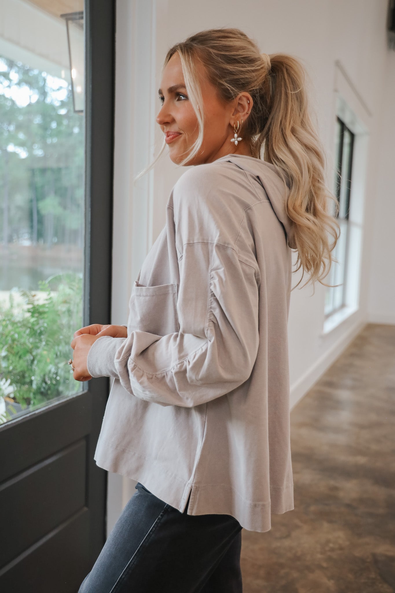 Easy Days Taupe Hoodie