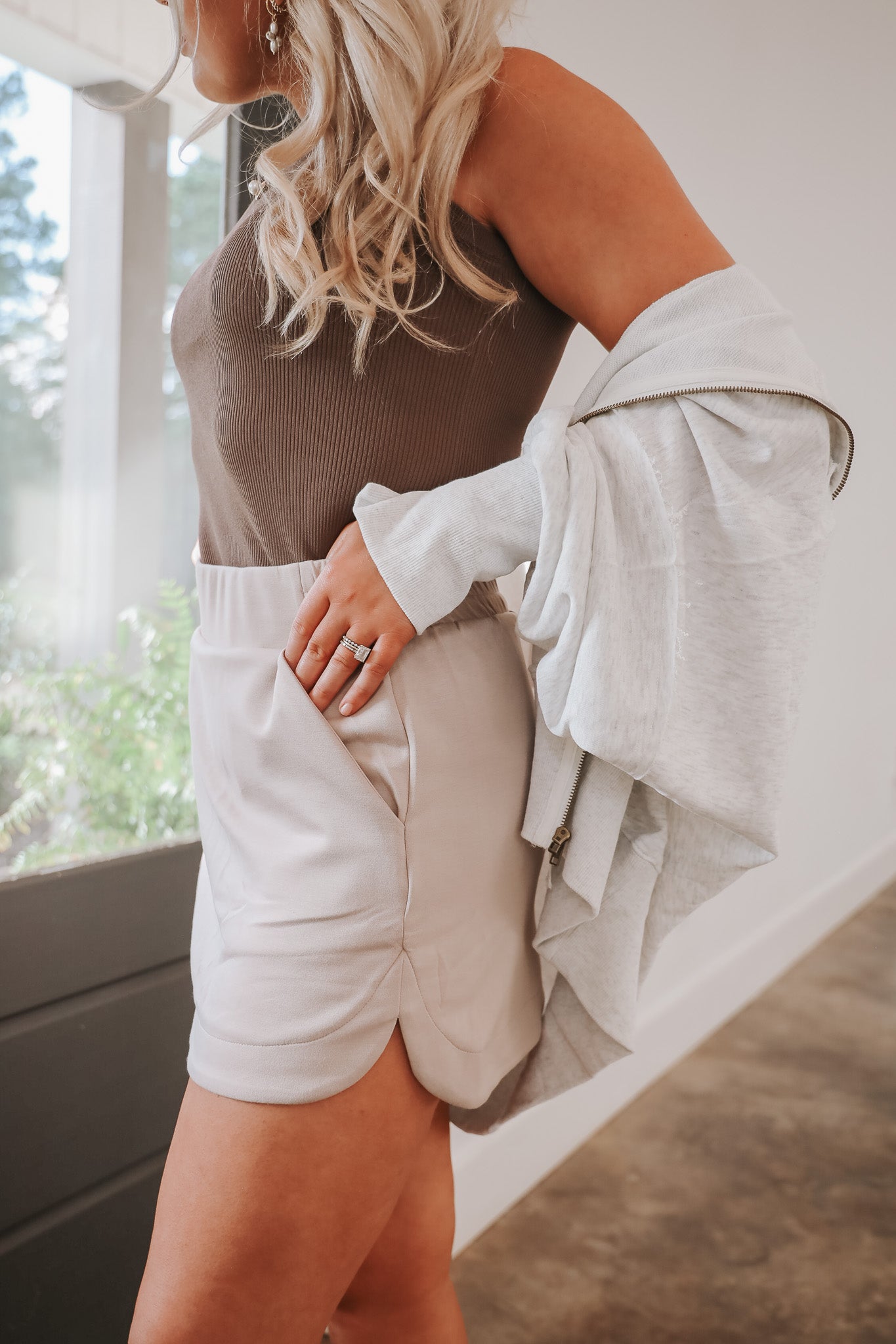 Thriving Lifestyle Light Mocha Skort