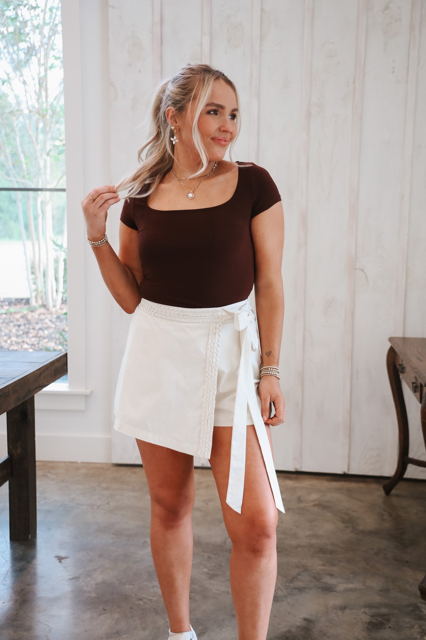 Steal My Heart Cream Skort