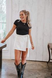 Steal My Heart Cream Skort