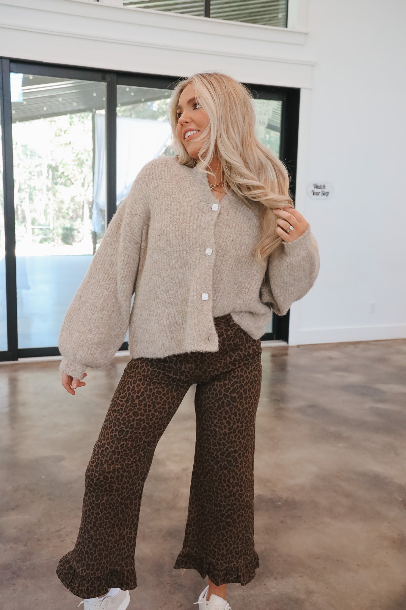 Crisp Air Mocha Cardigan Top