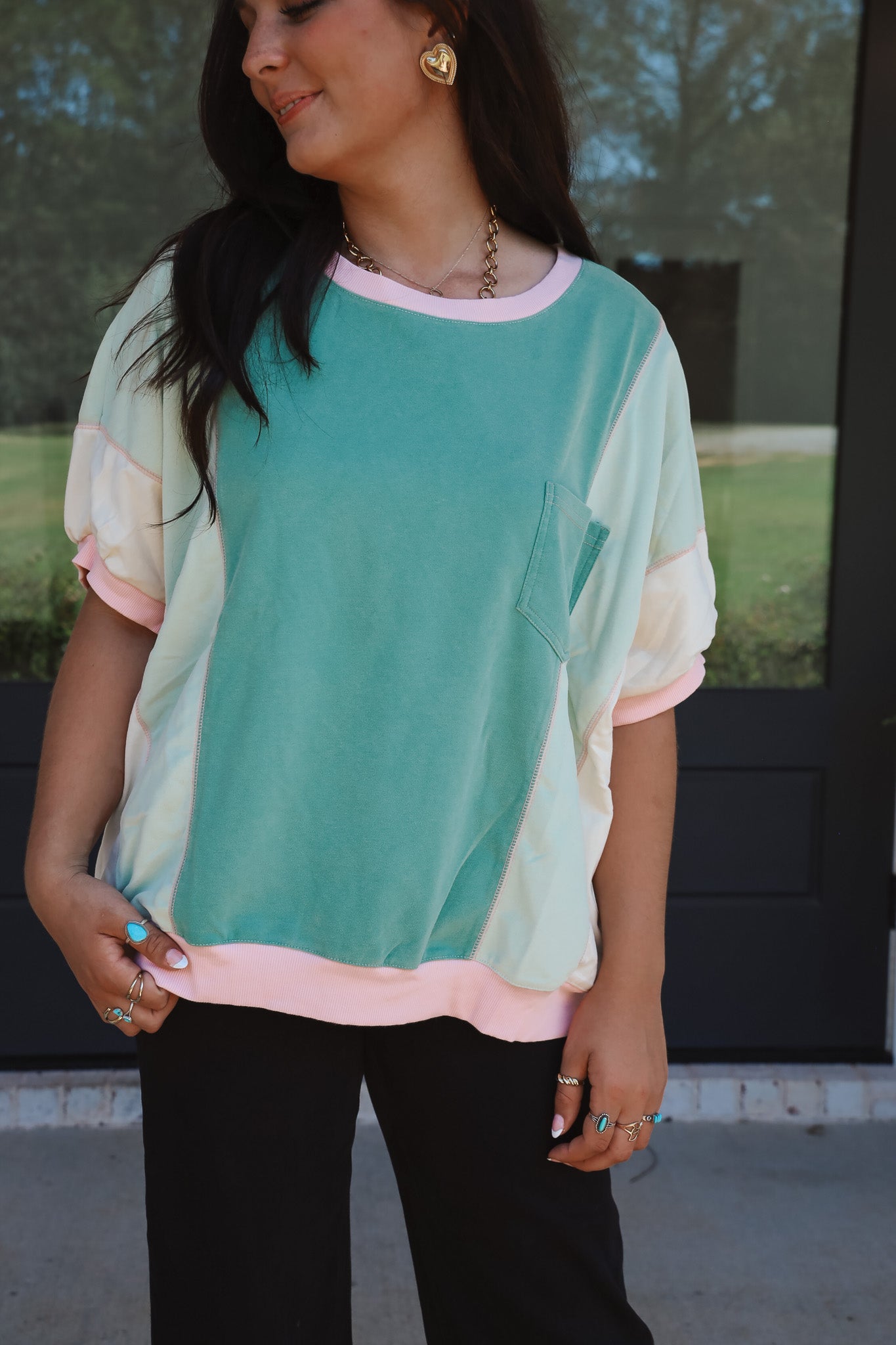 Easy Days Color Block Top