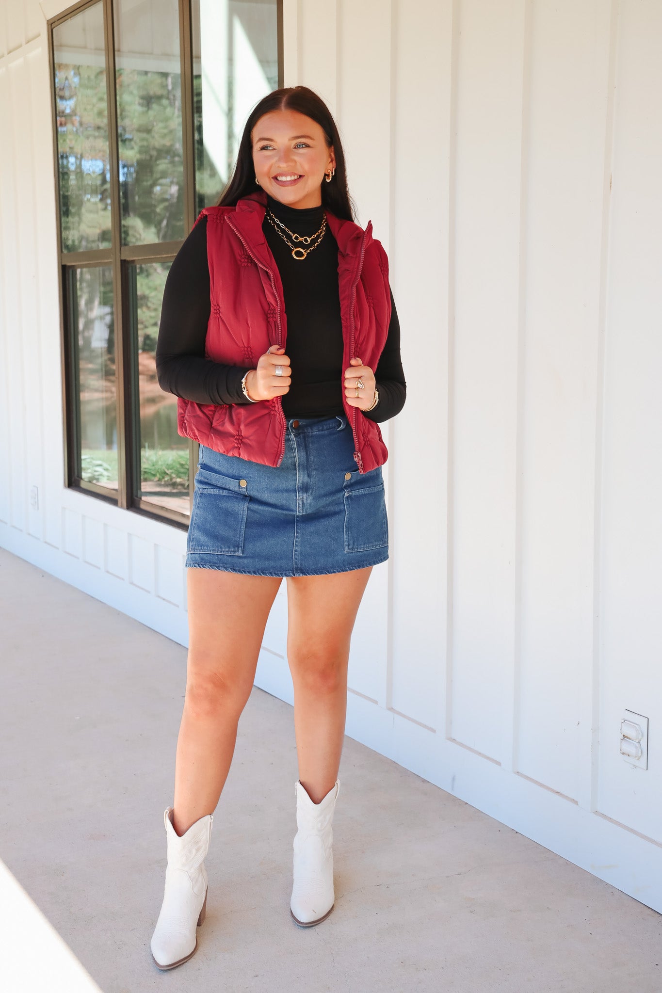 Brisk Stroll Burgundy Vest
