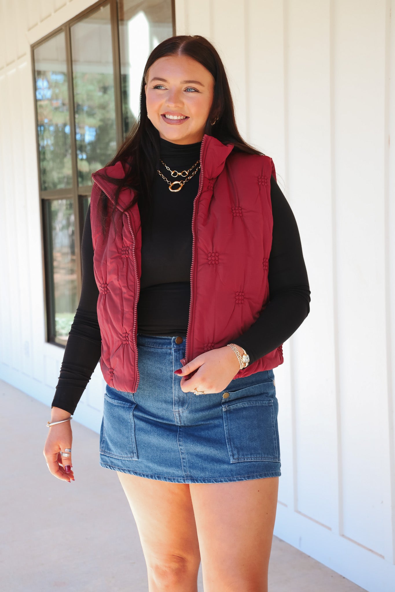 Brisk Stroll Burgundy Vest