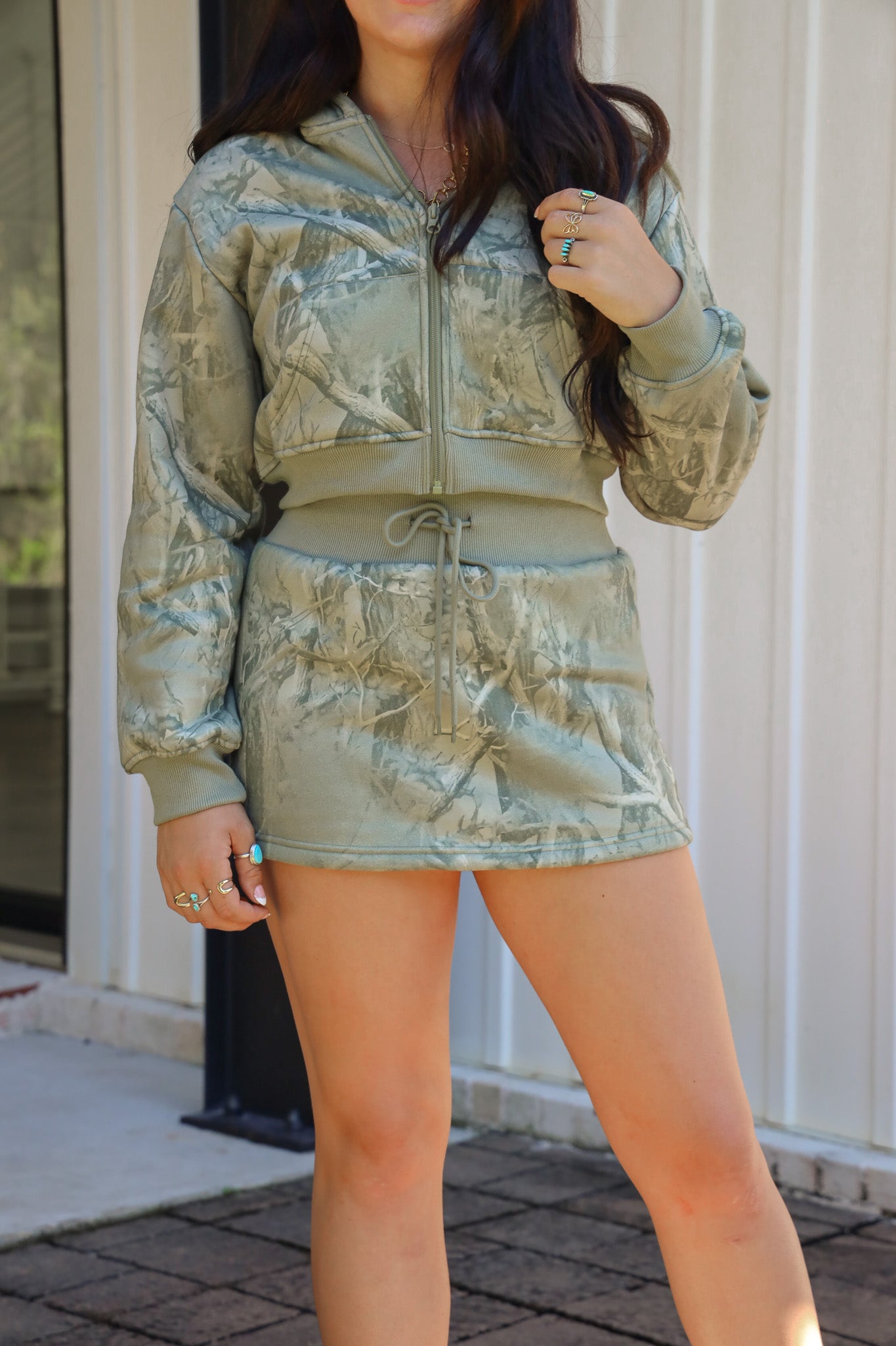 In the Woods Sage Camo Hooded Jacket