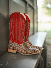 Men's Horse Power Cigar Sundance Caiman Tail with 13" Red Texas Tops