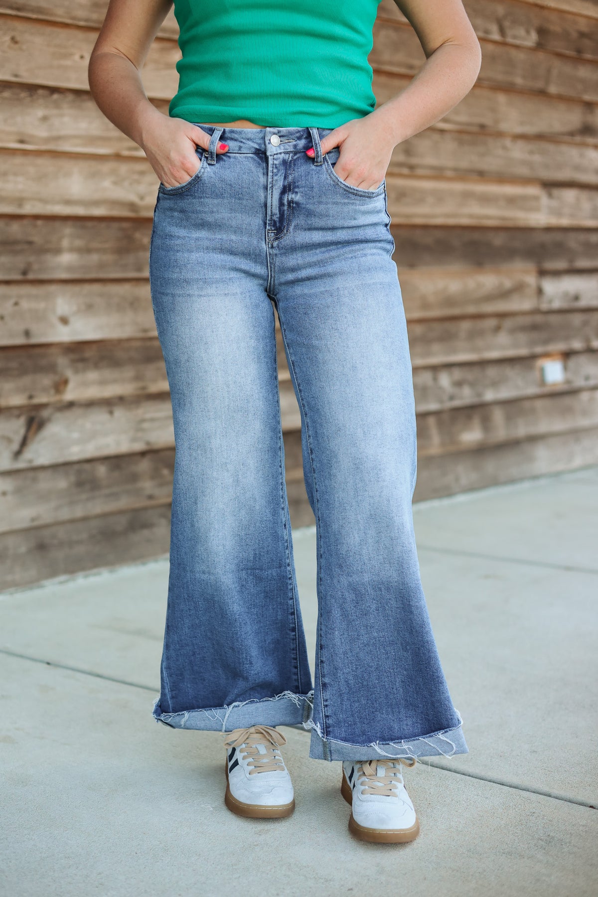 The Samantha High Rise Flare Bottom Jeans