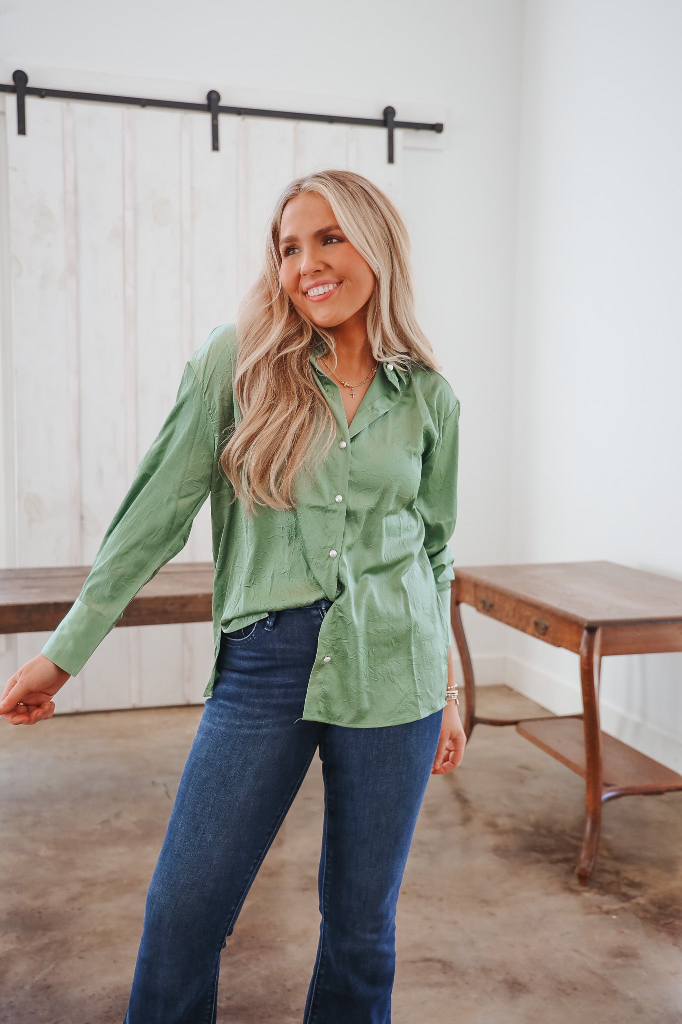 Office Fave Green Top