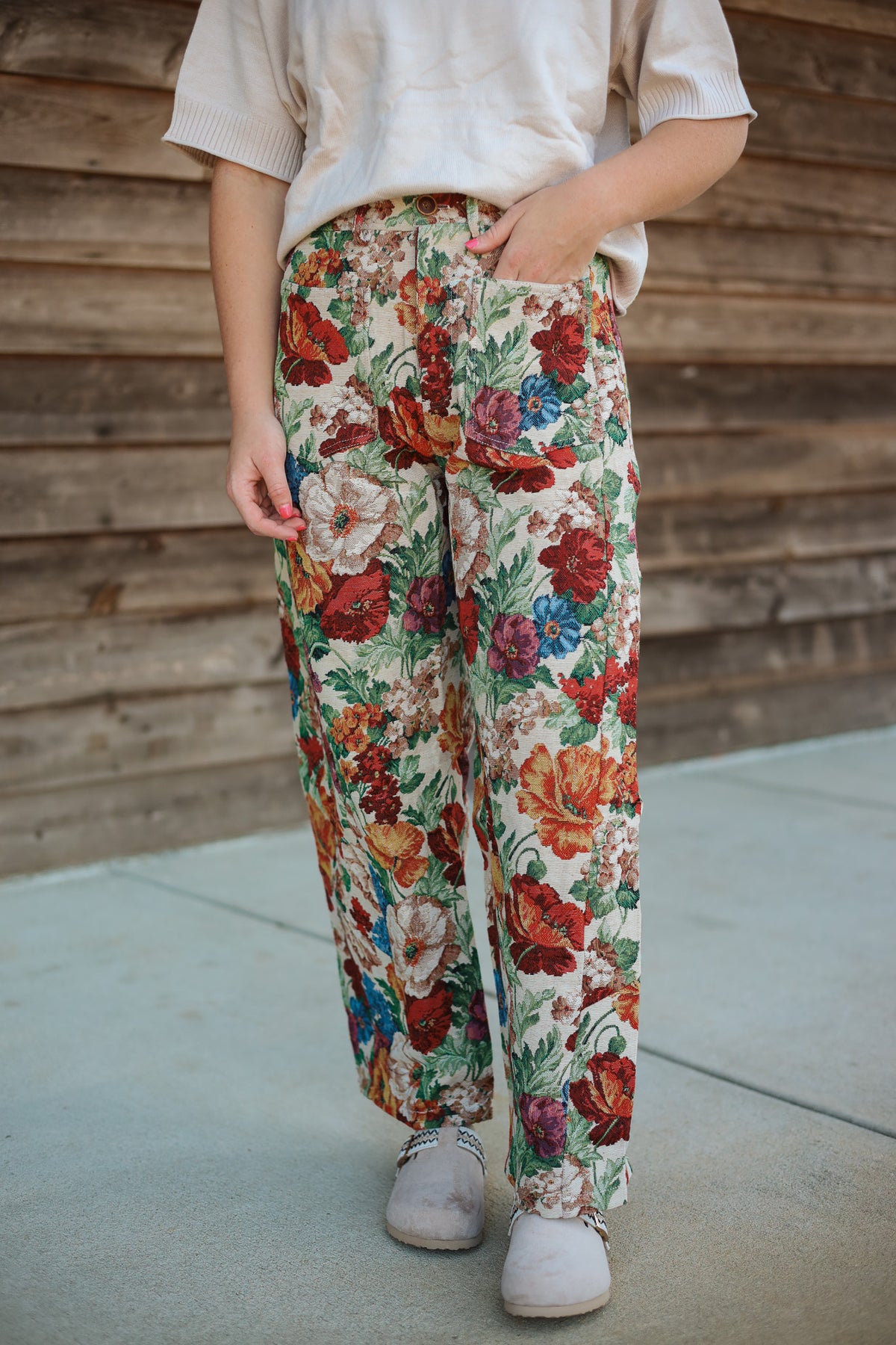 The Ruth Tapestry Barrel Pants