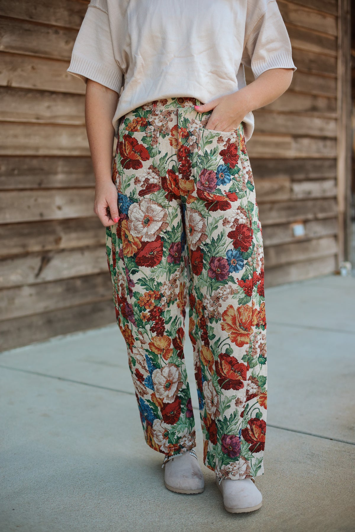 The Ruth Tapestry Barrel Pants