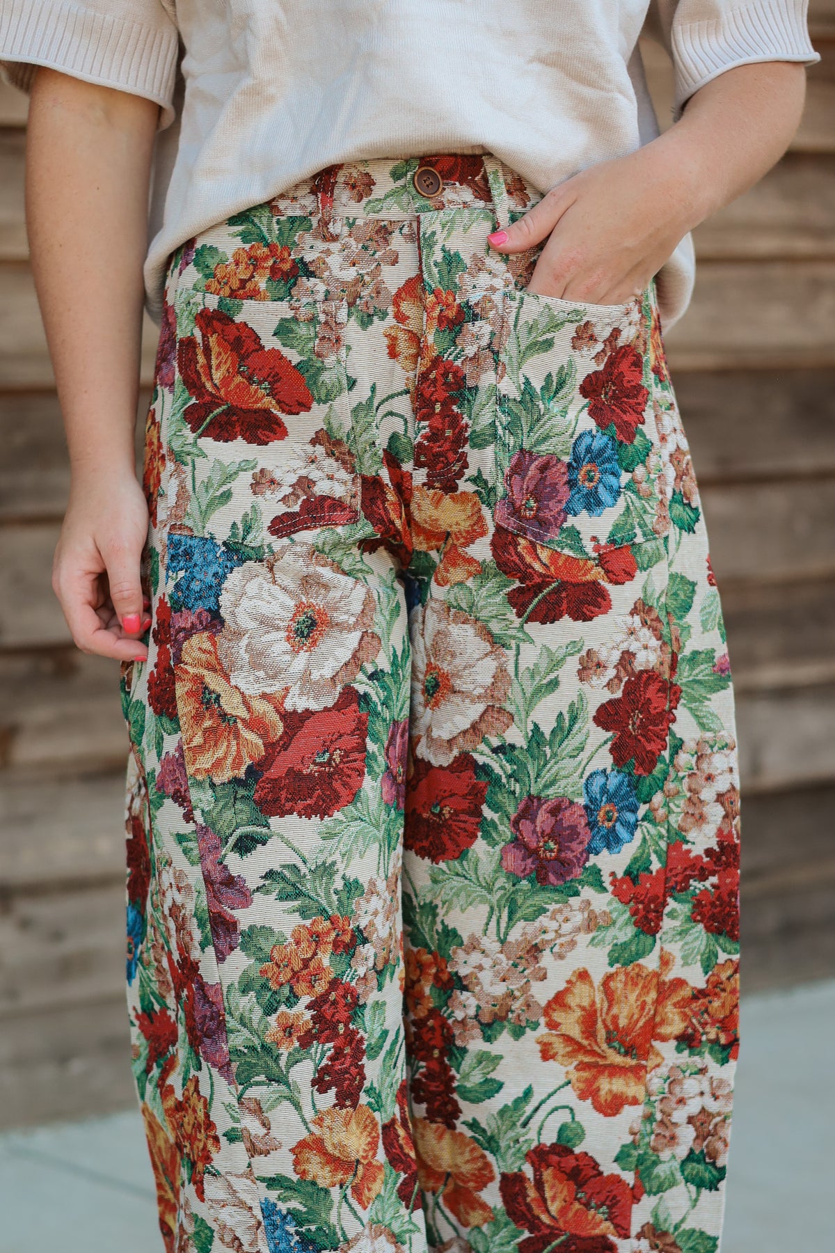 The Ruth Tapestry Barrel Pants