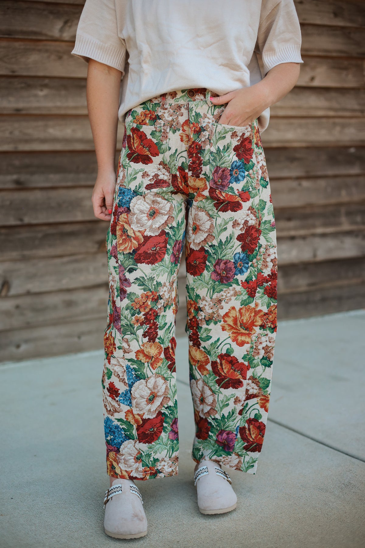The Ruth Tapestry Barrel Pants