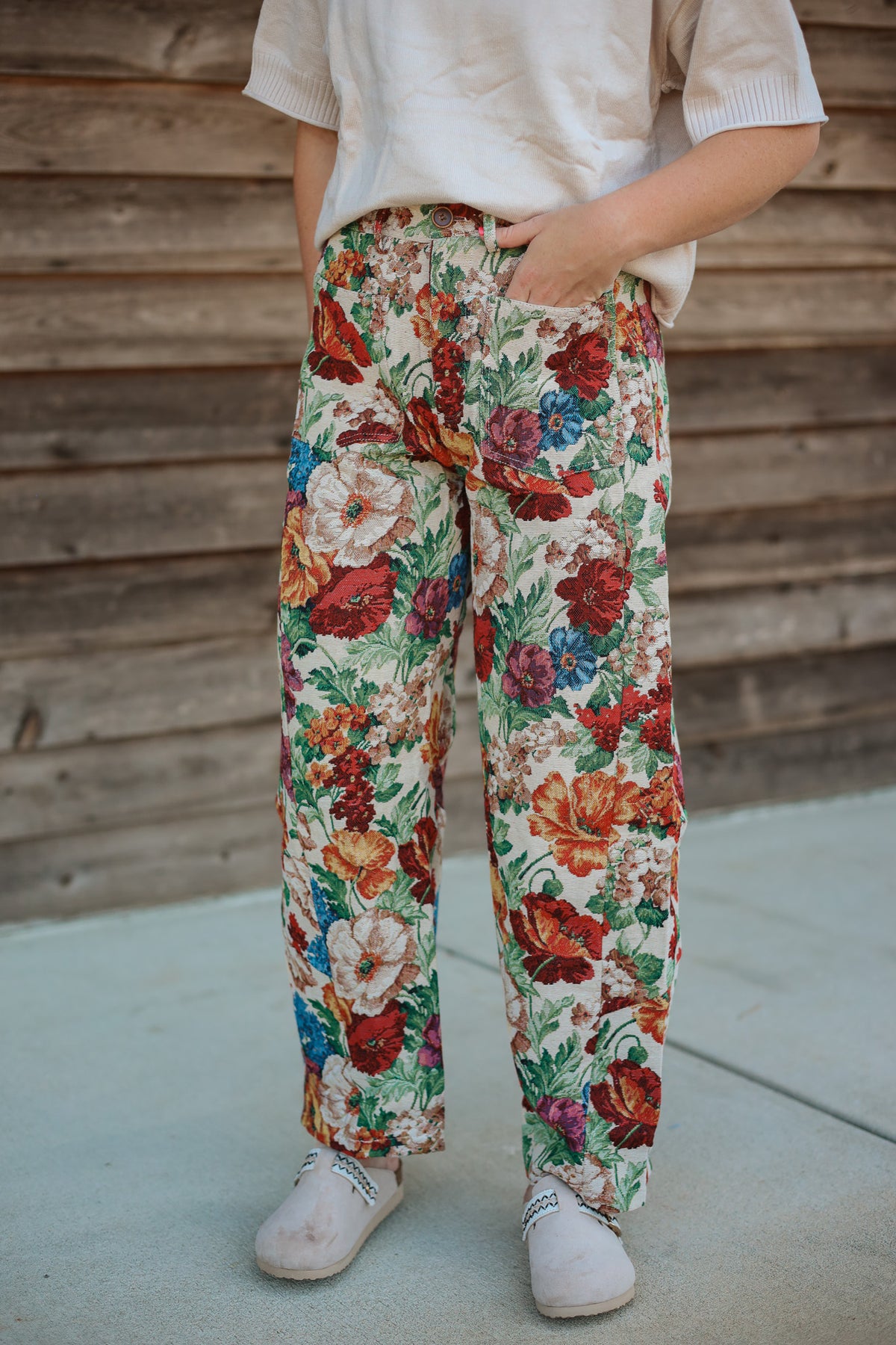 The Ruth Tapestry Barrel Pants