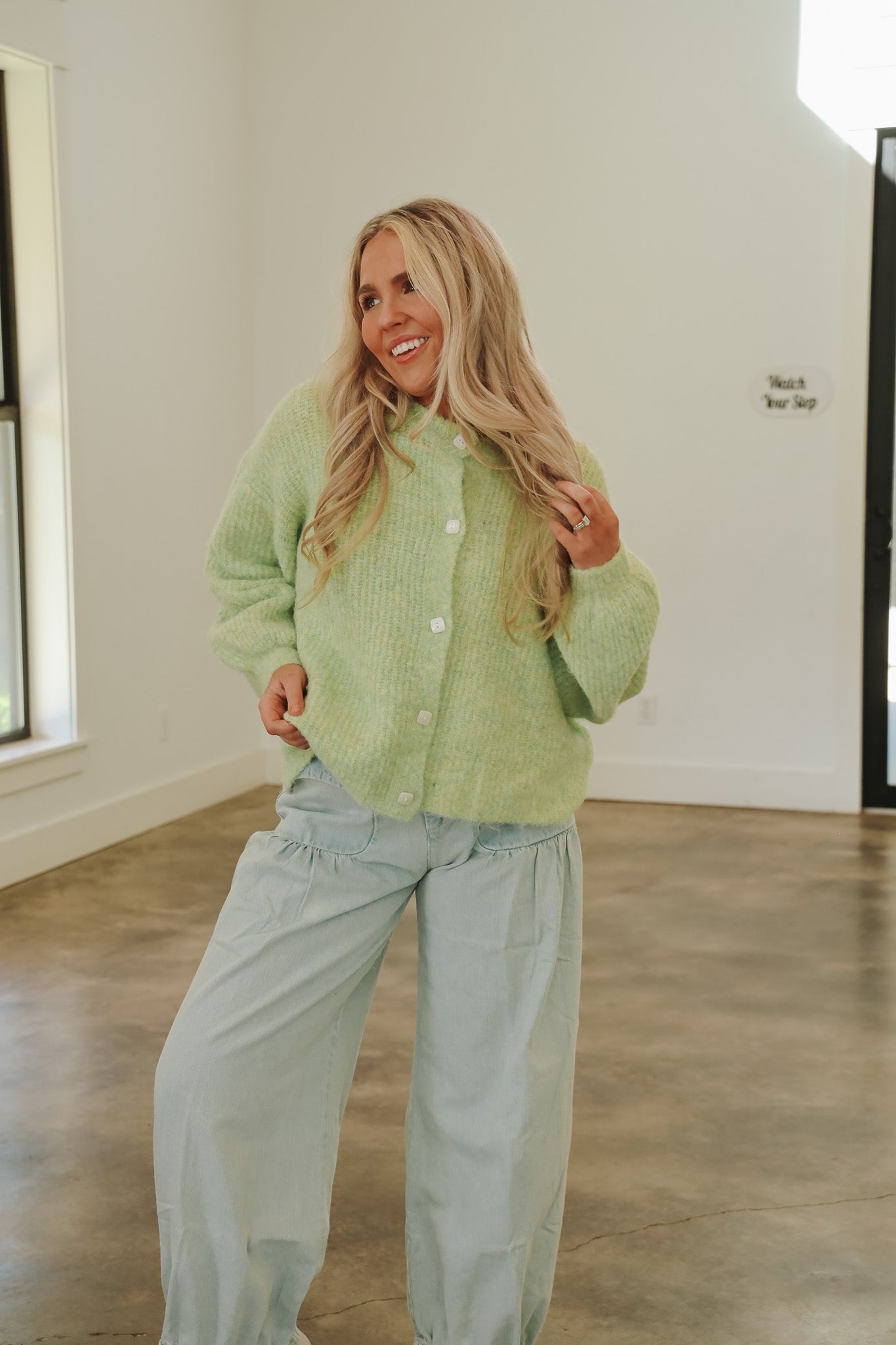 Crisp Air Lime Cardigan Top