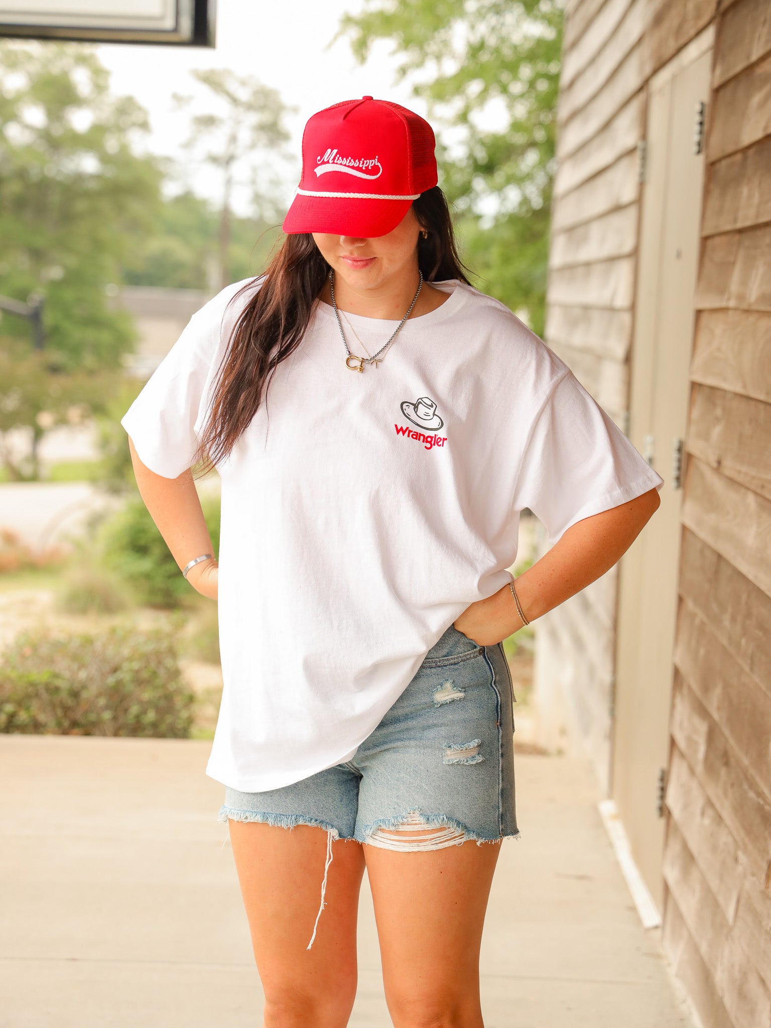 Mississippi Trucker Hat in Red/White