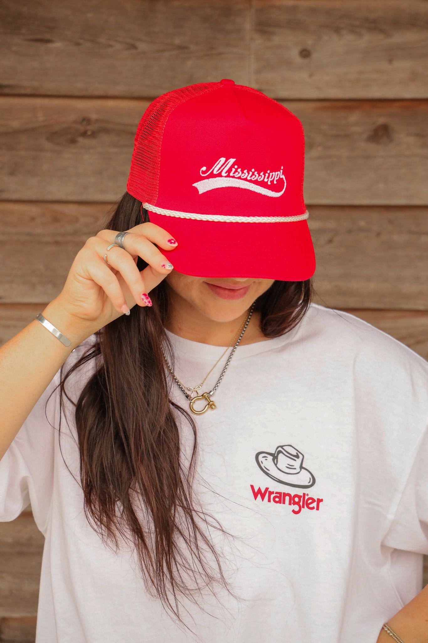 Mississippi Trucker Hat in Red/White