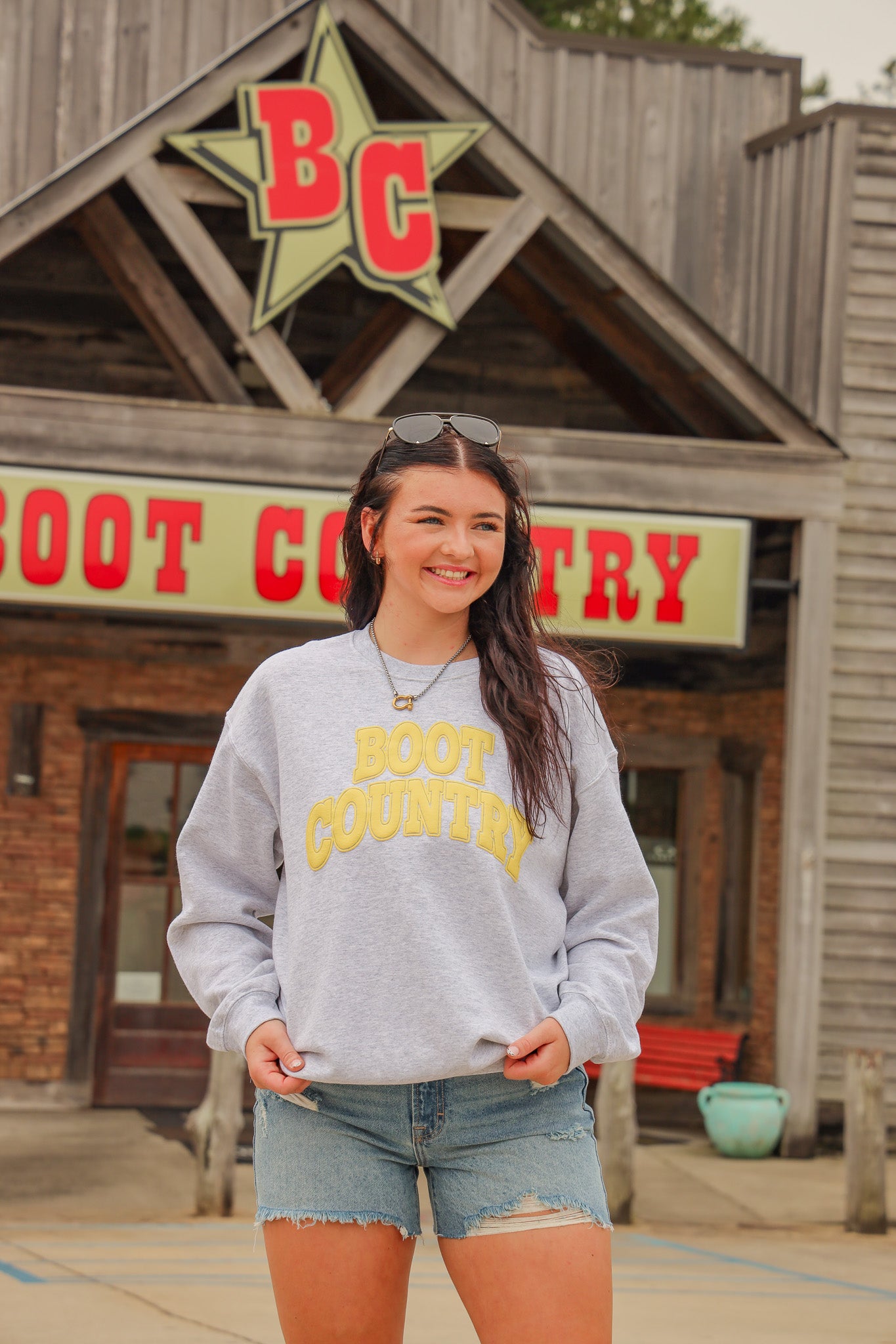Boot Country Yellow Puff Sweatshirt