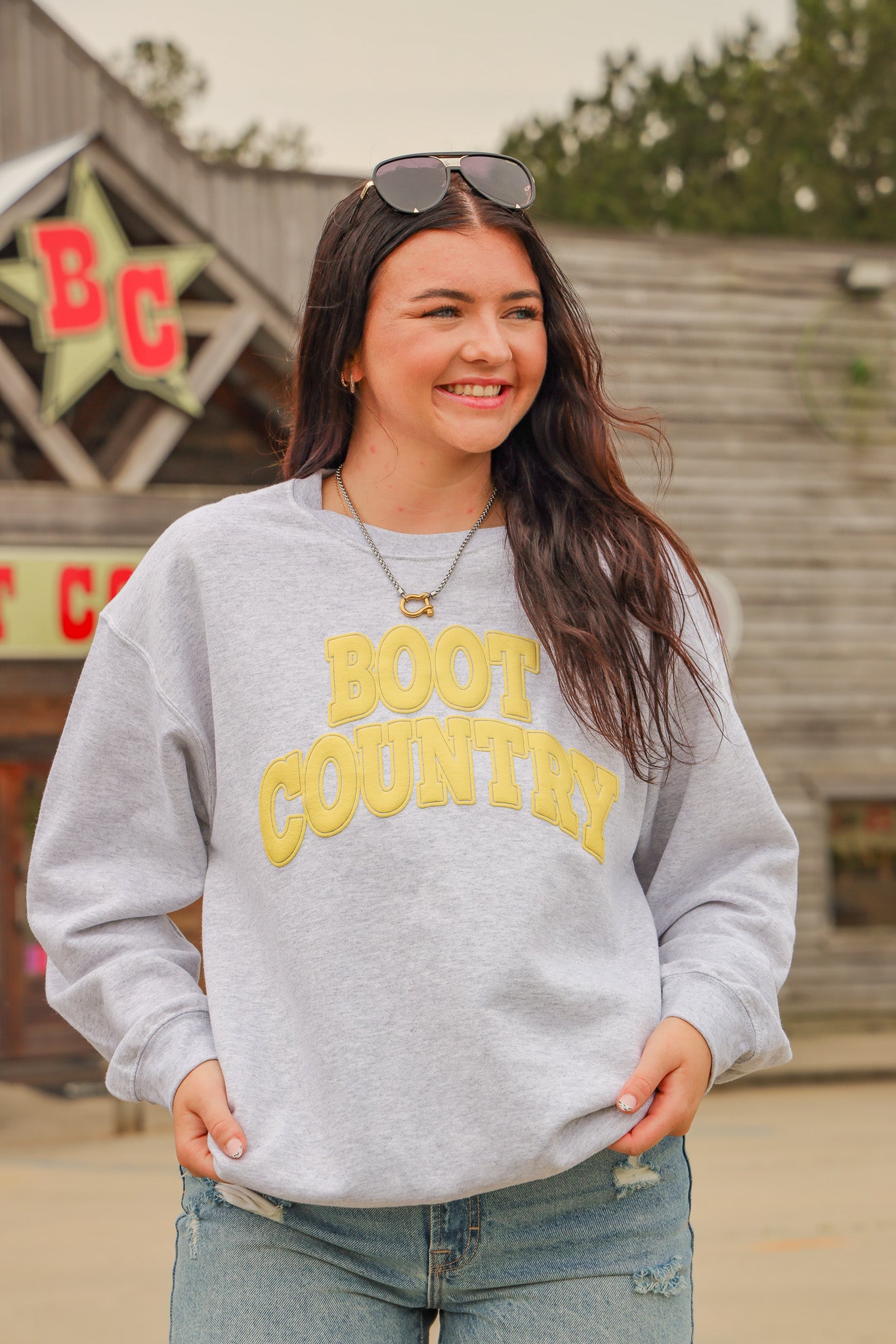 Boot Country Yellow Puff Sweatshirt