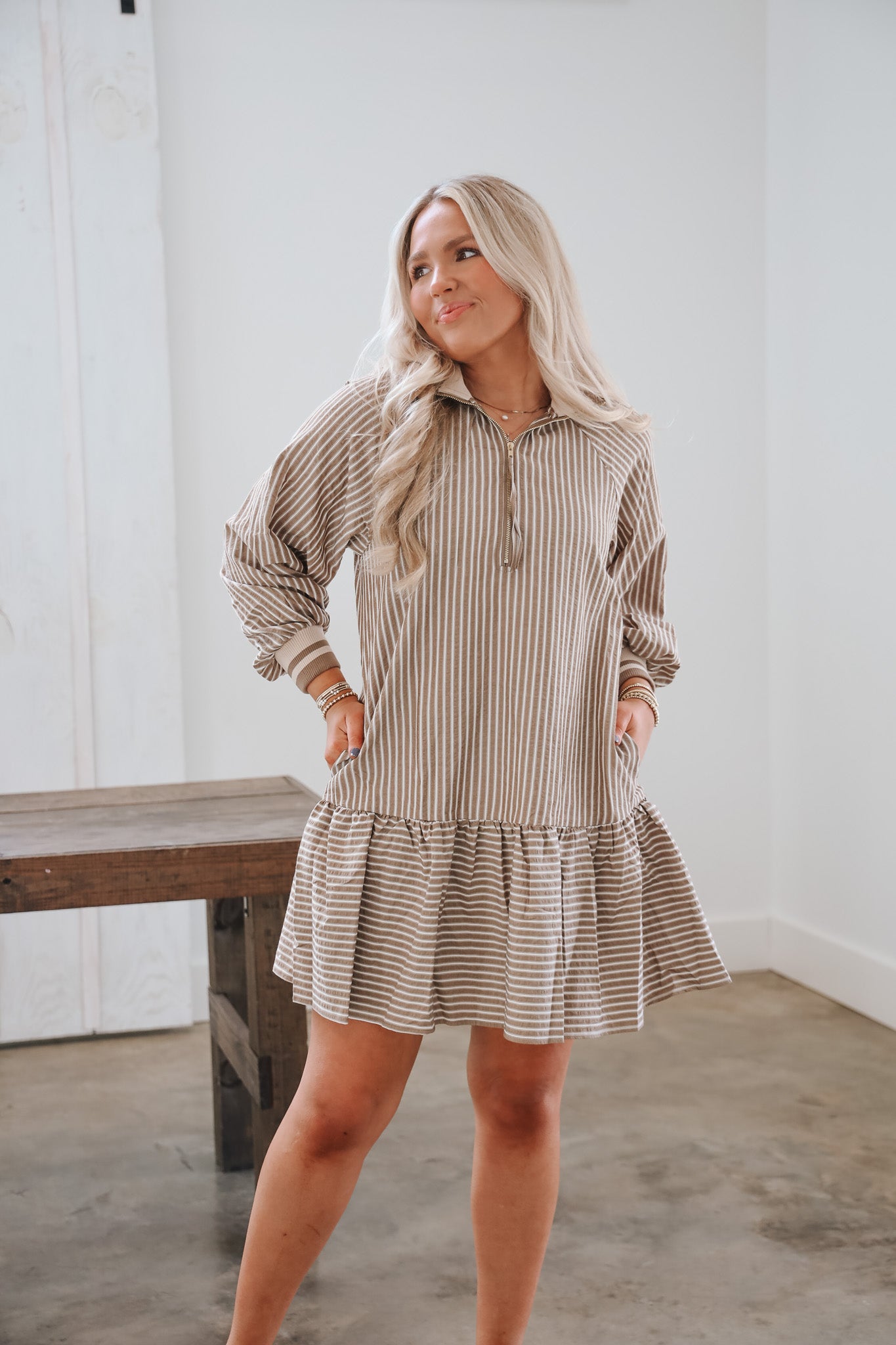 Just What You Wanted Mocha Dress