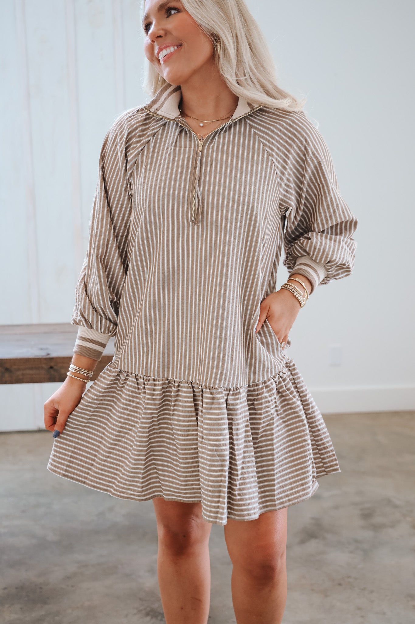 Just What You Wanted Mocha Dress