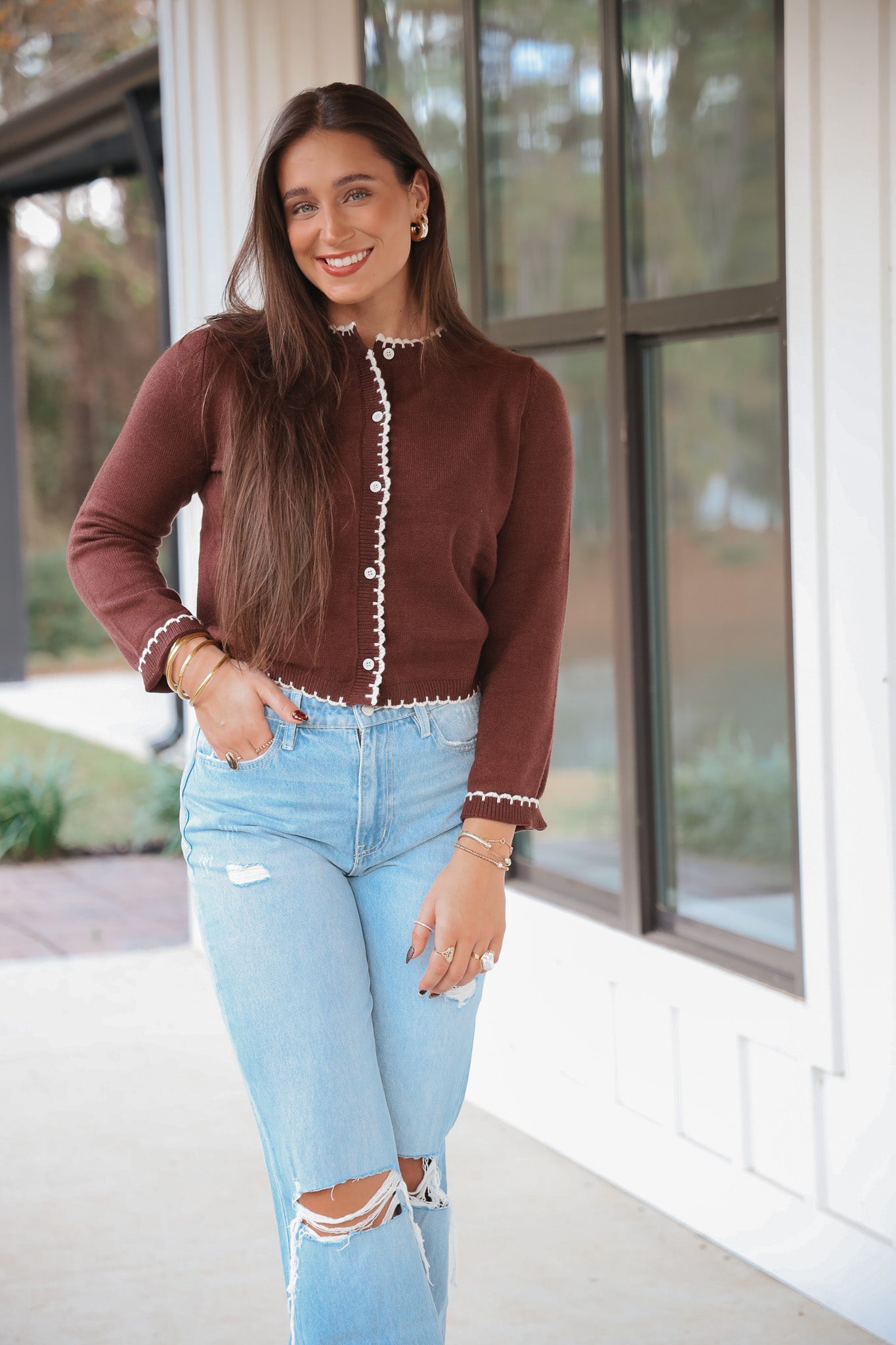 Keep it Simple Brown Cardigan Top
