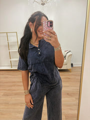 Out of Office Navy Top