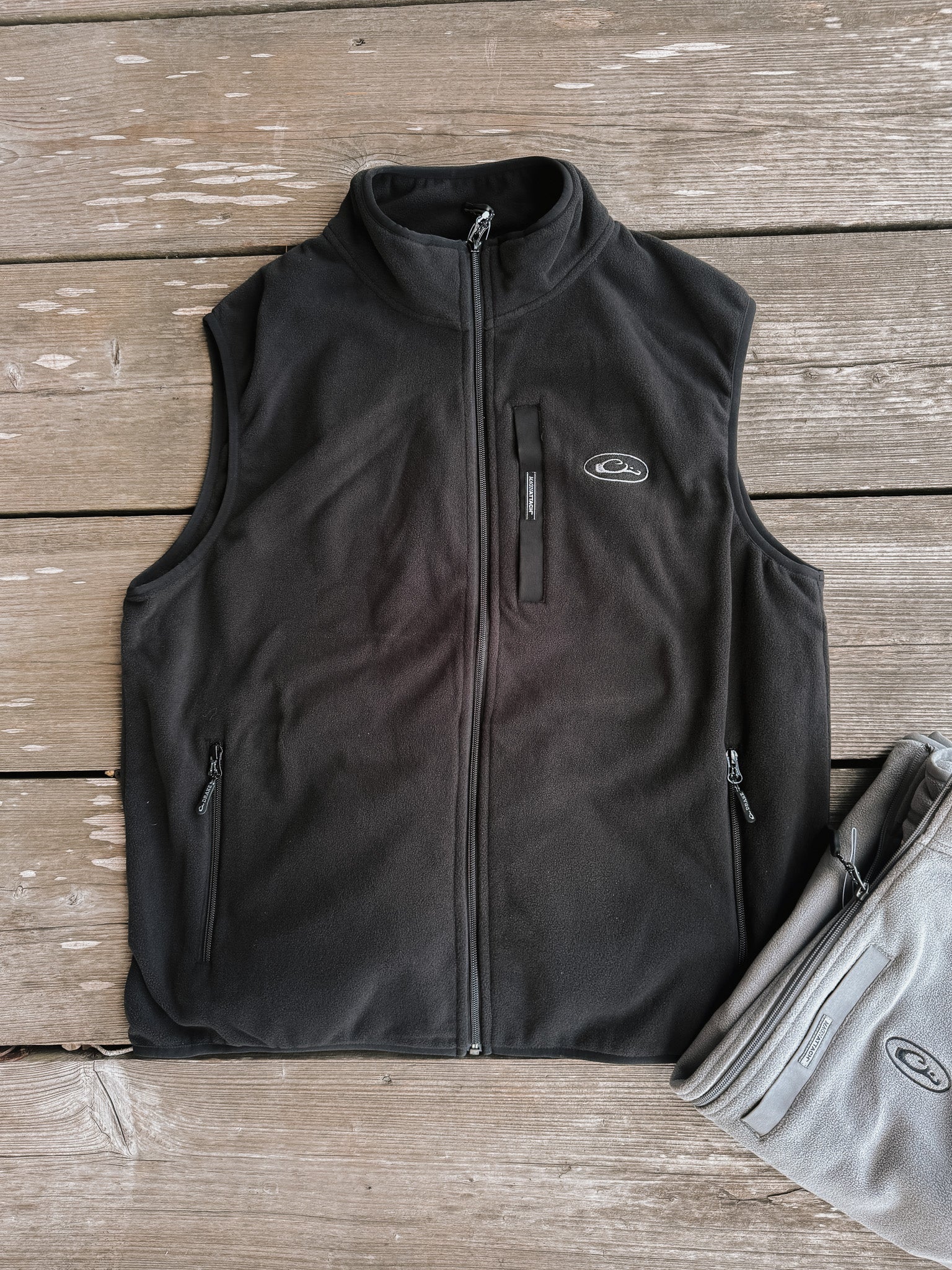 Men's Drake Black Camp Fleece Vest