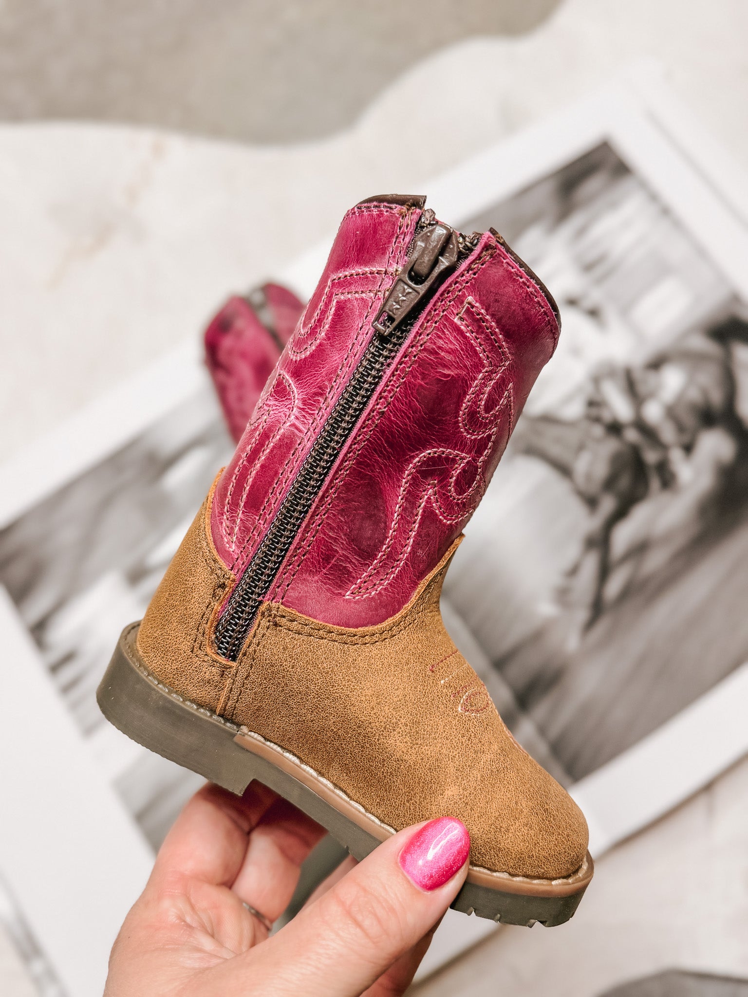 Toddler Smoky Mountain Vintage Brown and Pink Boot