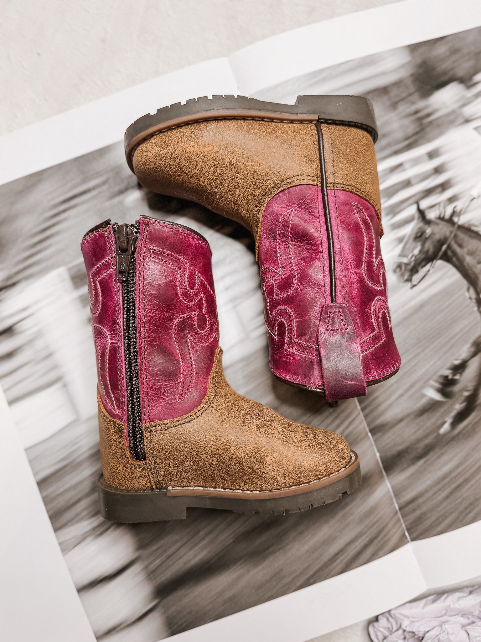 Toddler Smoky Mountain Vintage Brown and Pink Boot