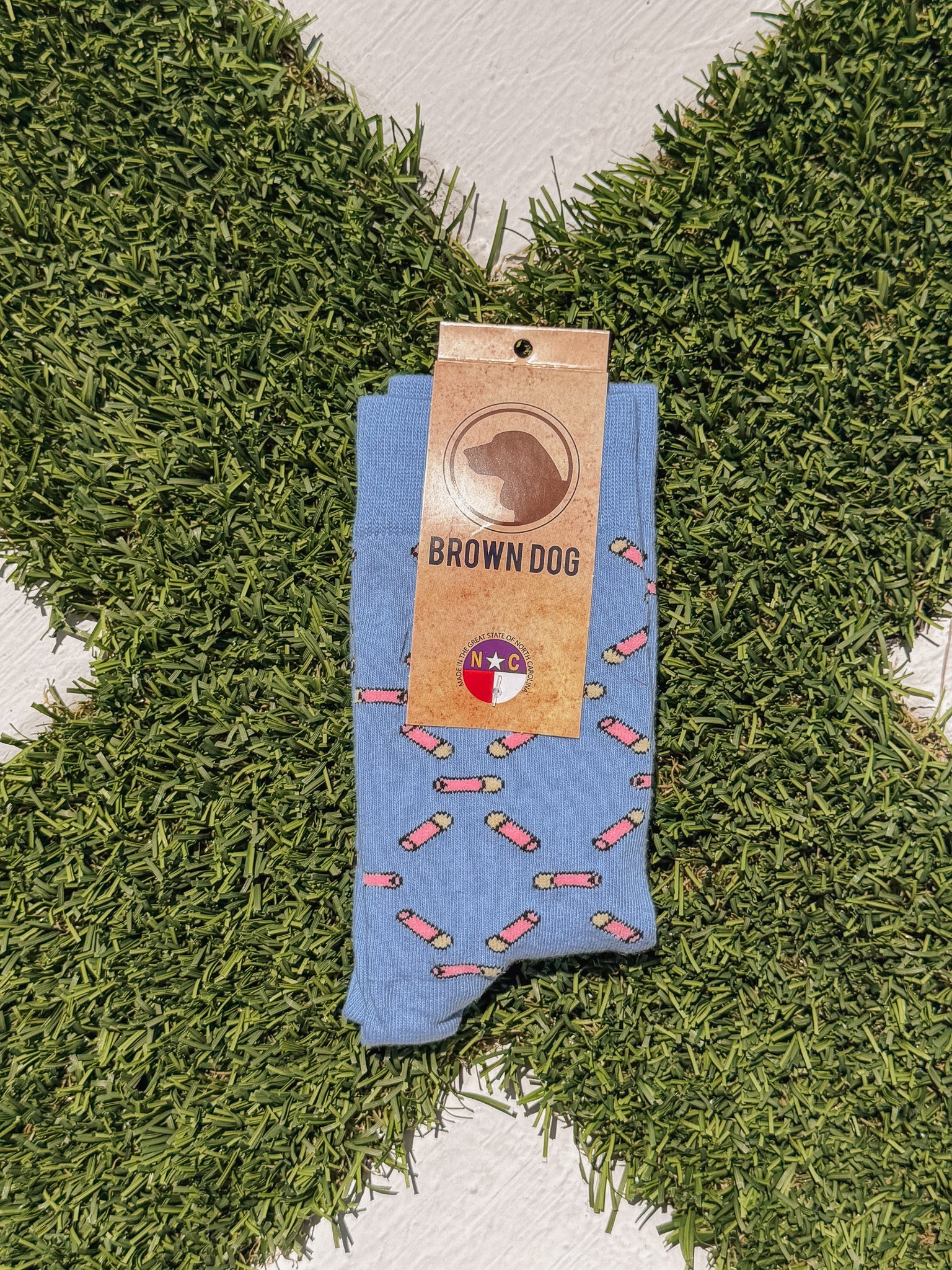 Men's Brown Dog High BrassSocks