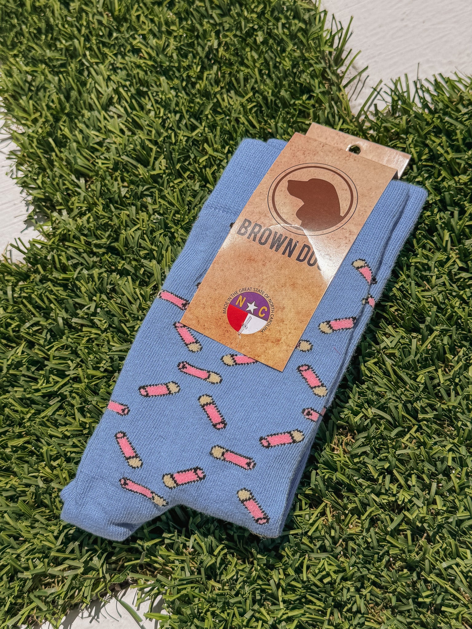 Men's Brown Dog High BrassSocks