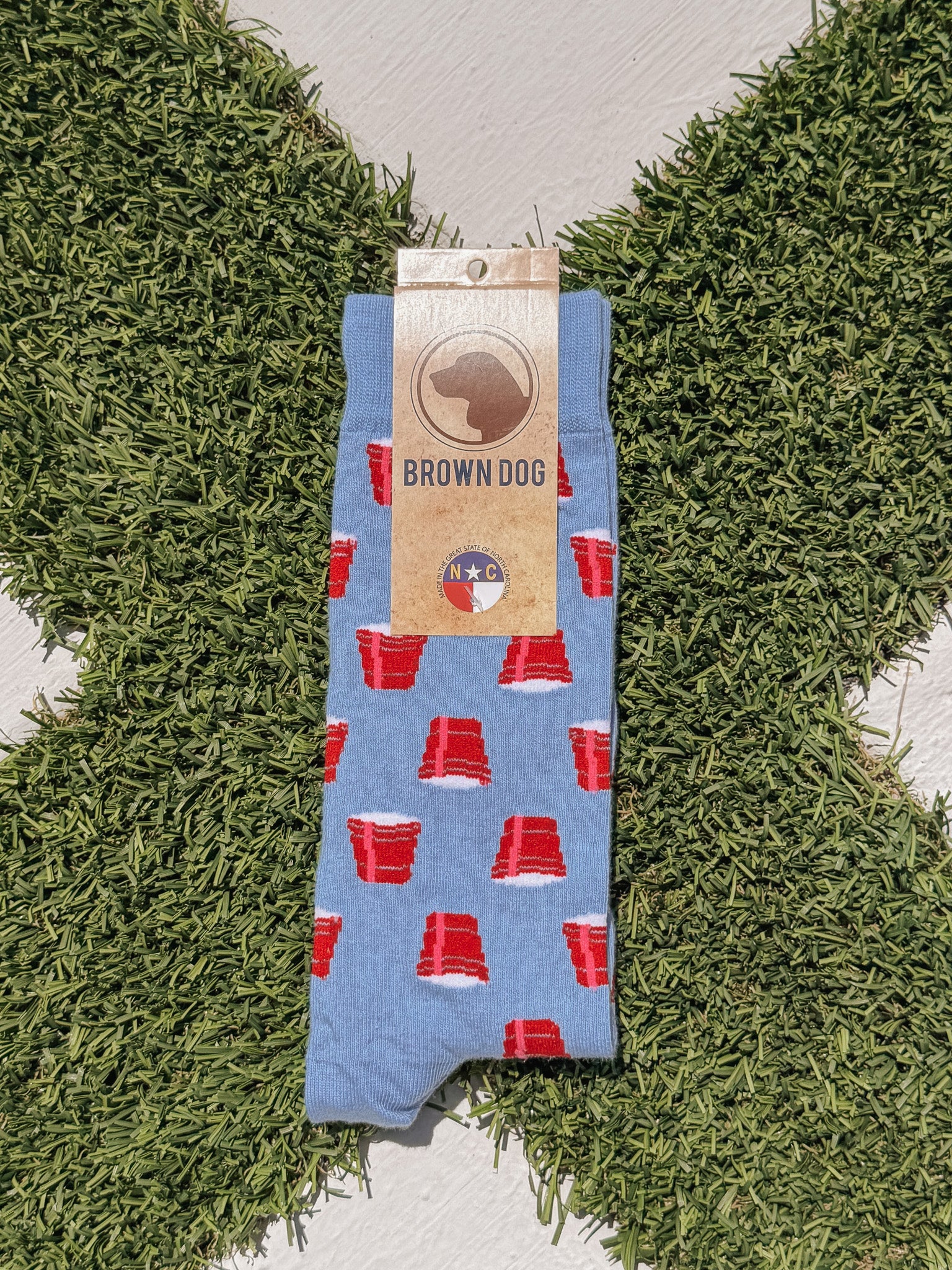 Men's Brown Dog Party Cup Socks
