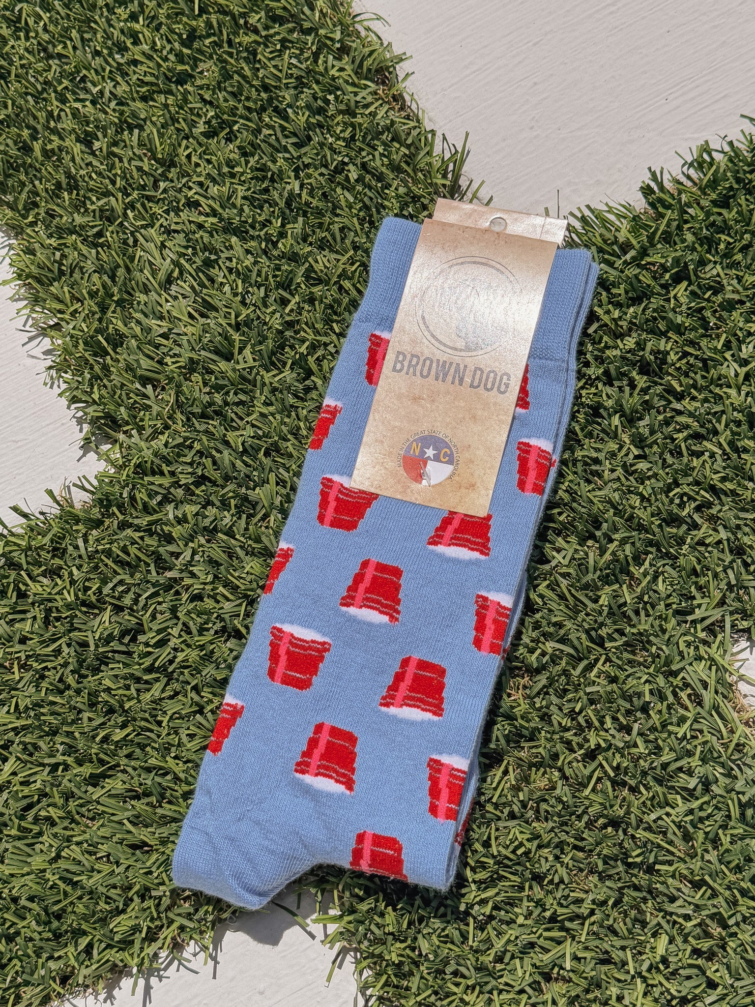 Men's Brown Dog Party Cup Socks